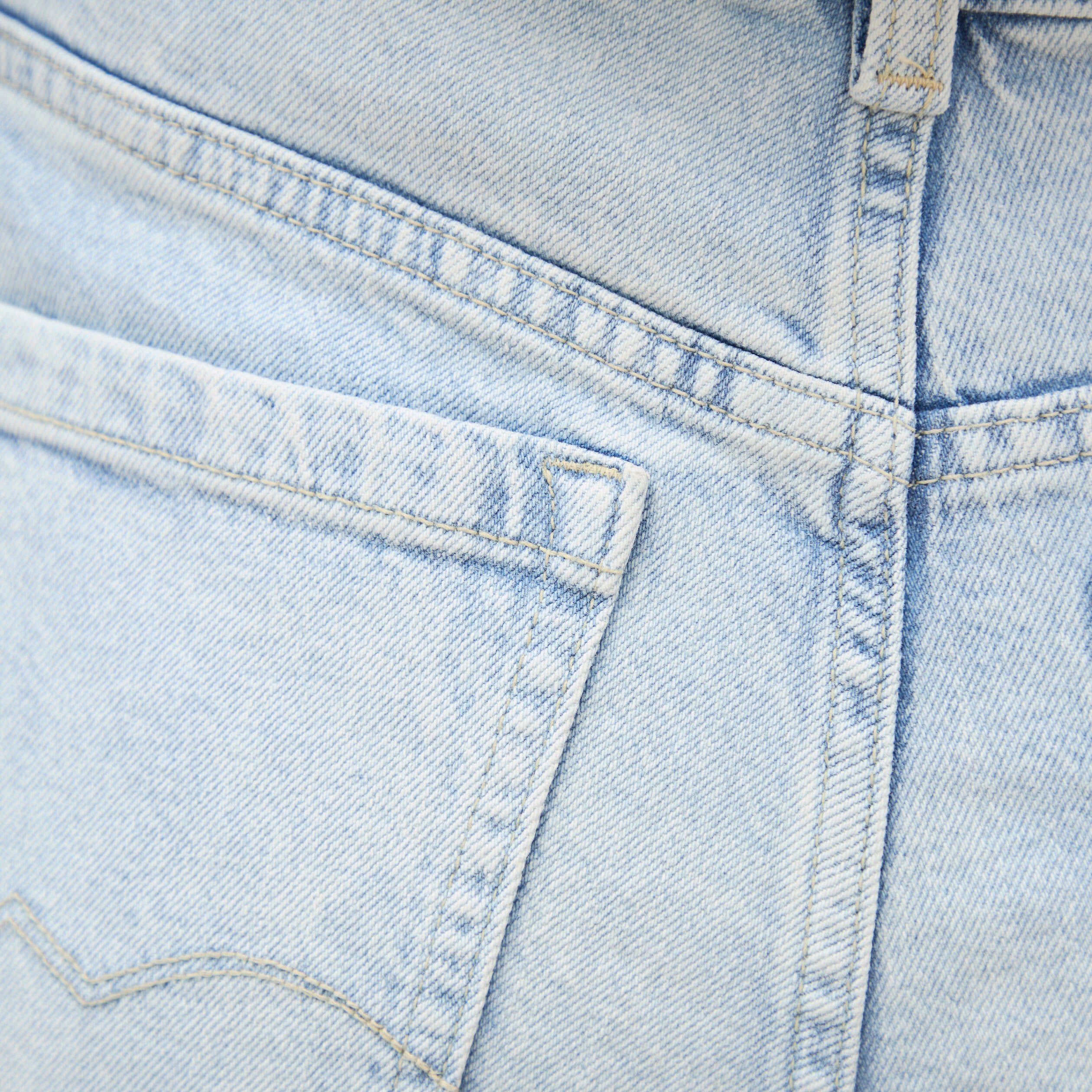 Jeans large taille haute denim bleach femme