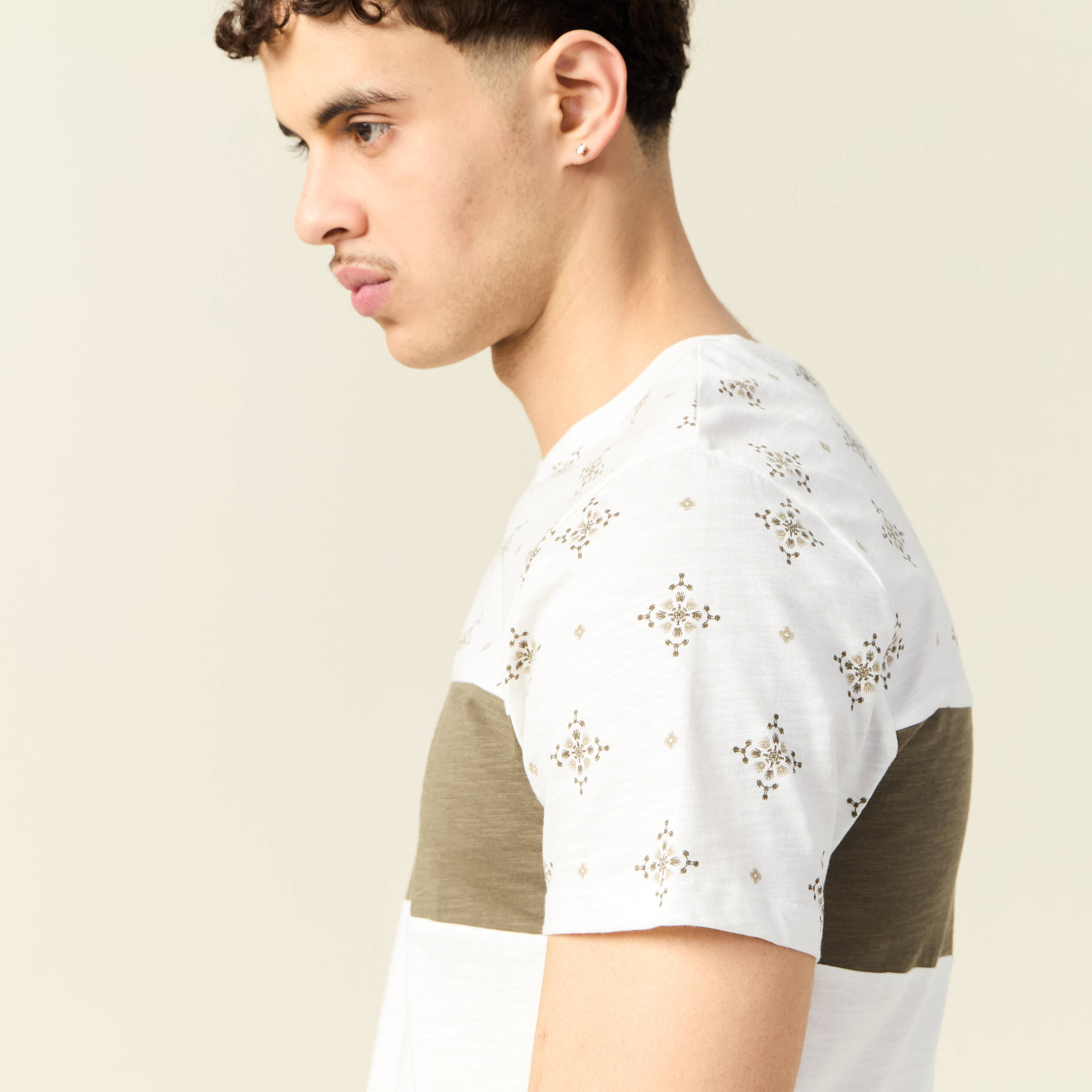 t shirt manches courtes vert kaki homme T-shirt manches courtes vert kaki homme
