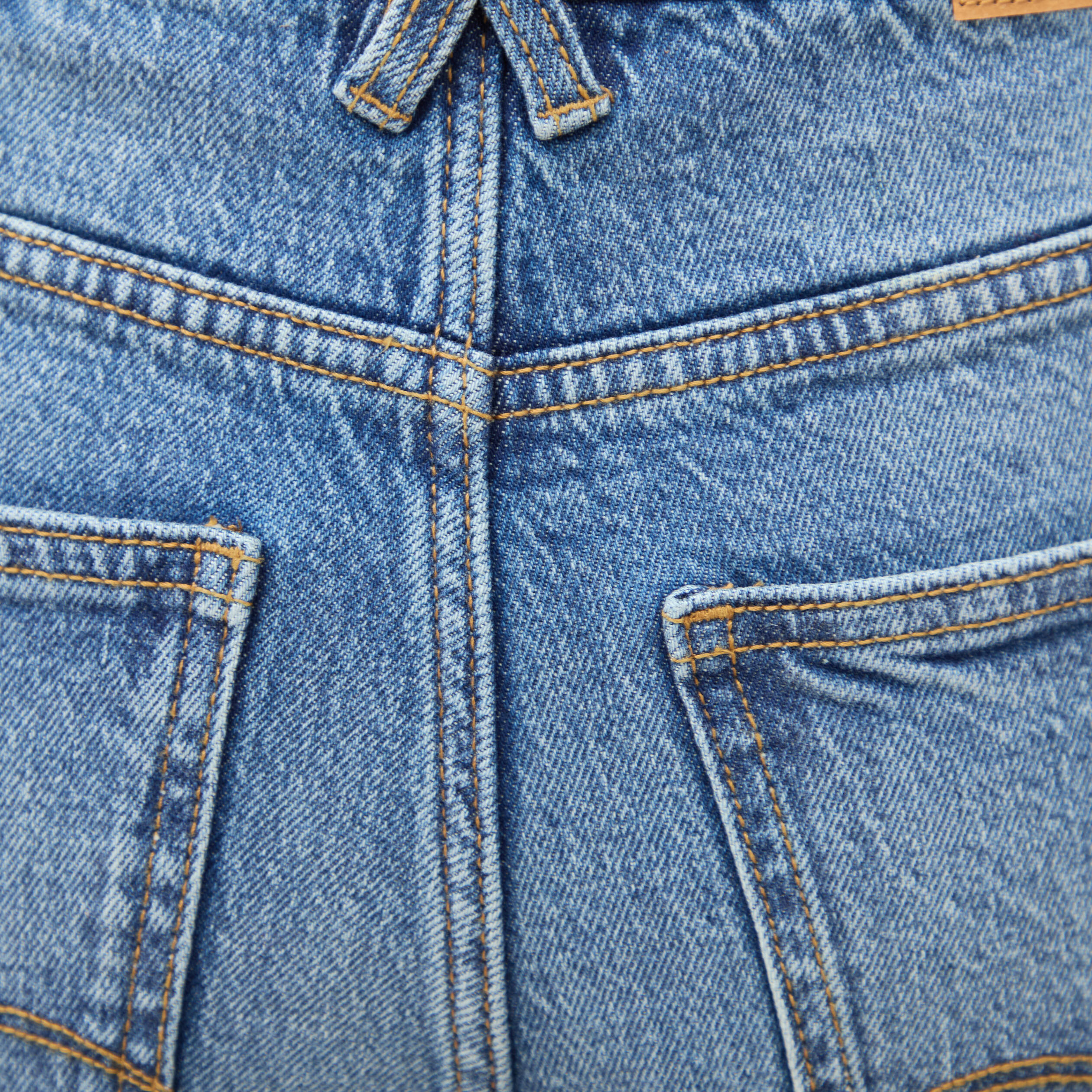 Jeans straight 7/8&egrave;me taille haute denim stone femme