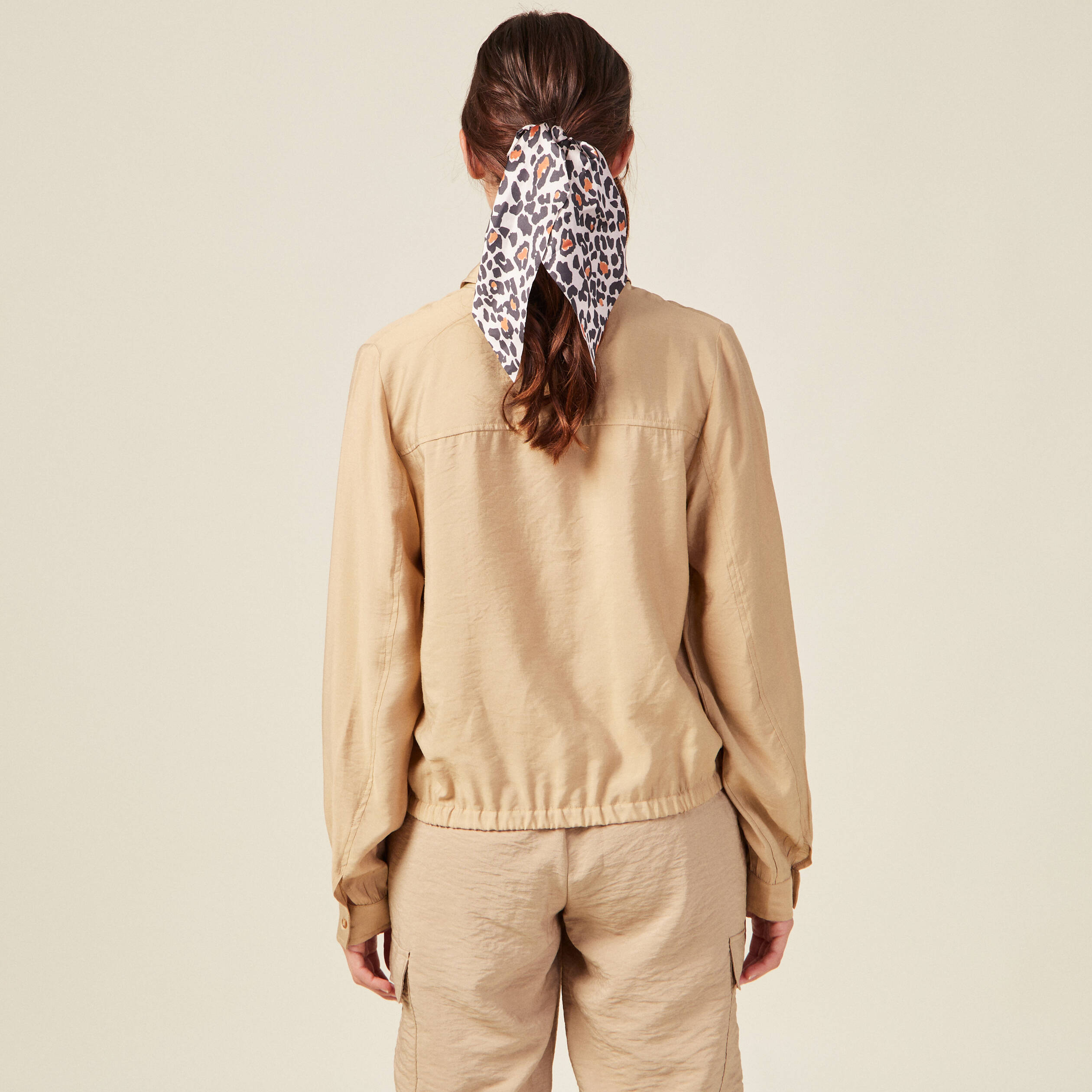 Chemise manches longues beige femme Bonobo
