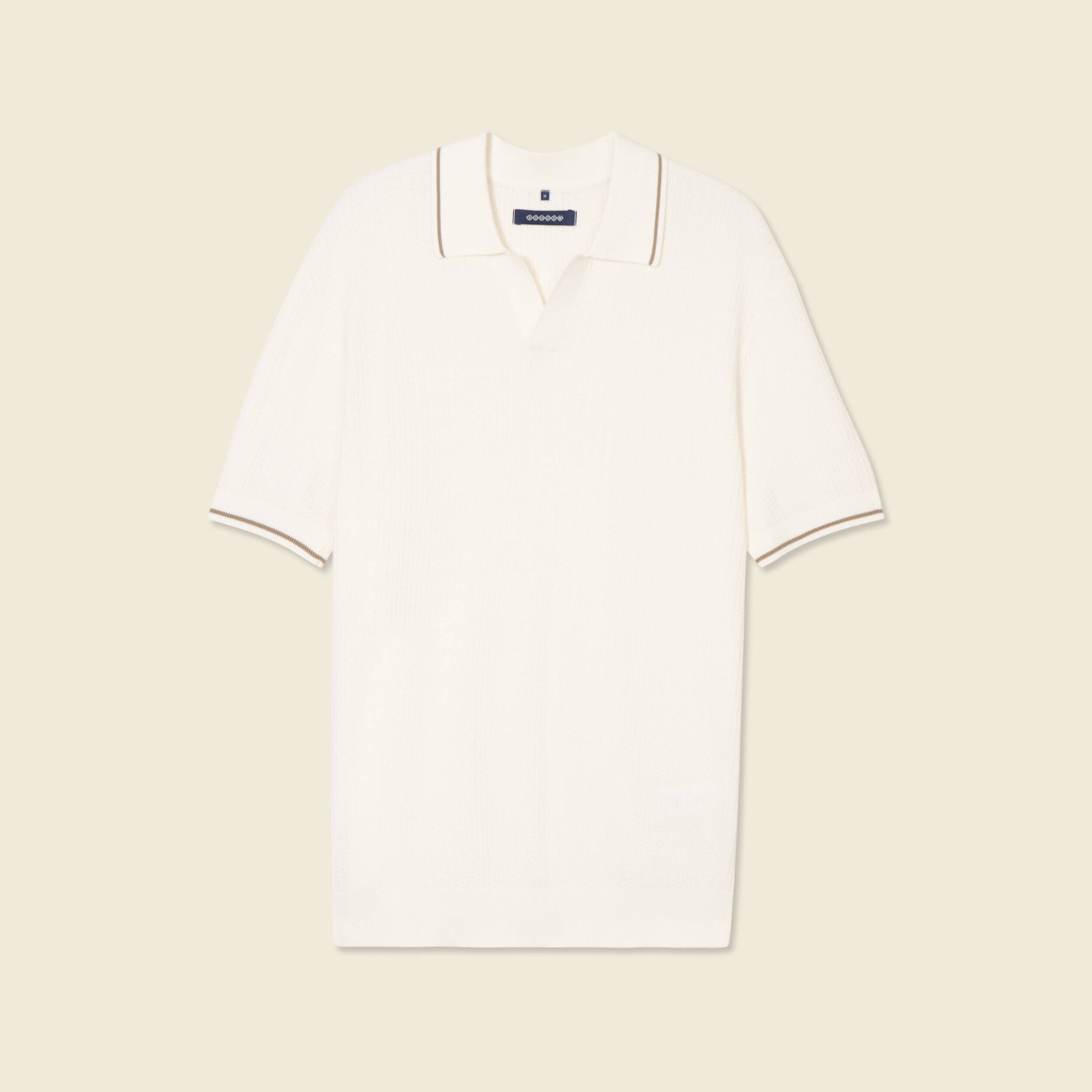 Polo manches courtes ecru homme
