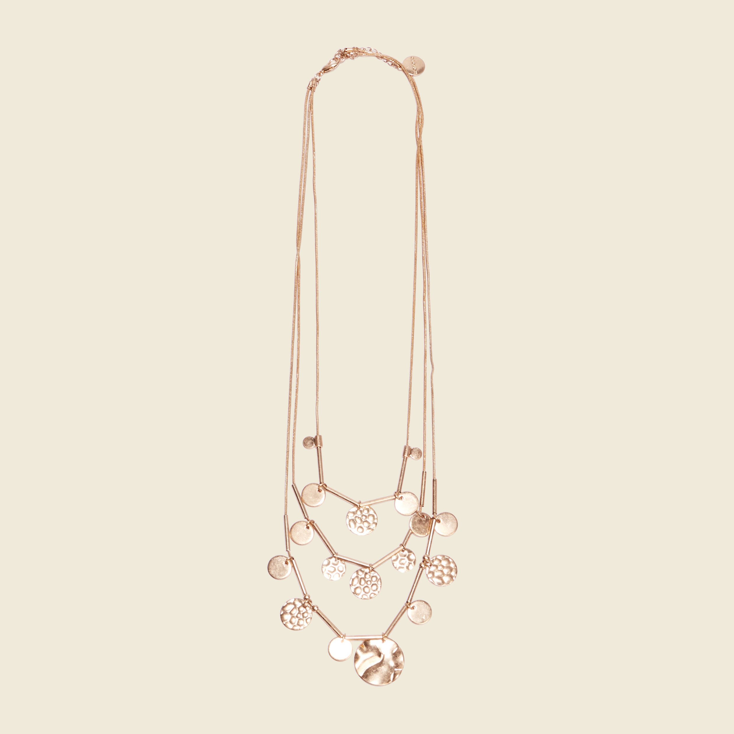 collier multirangs piecettes couleur or femme Collier multirangs piécettes couleur or femme