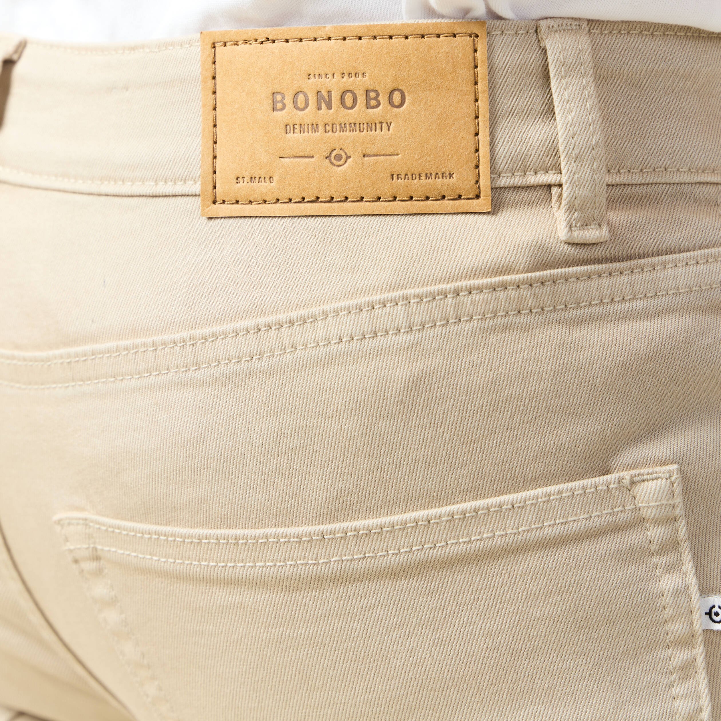 jeans slim 5 poches denim beige homme Jeans slim 5 poches denim beige homme