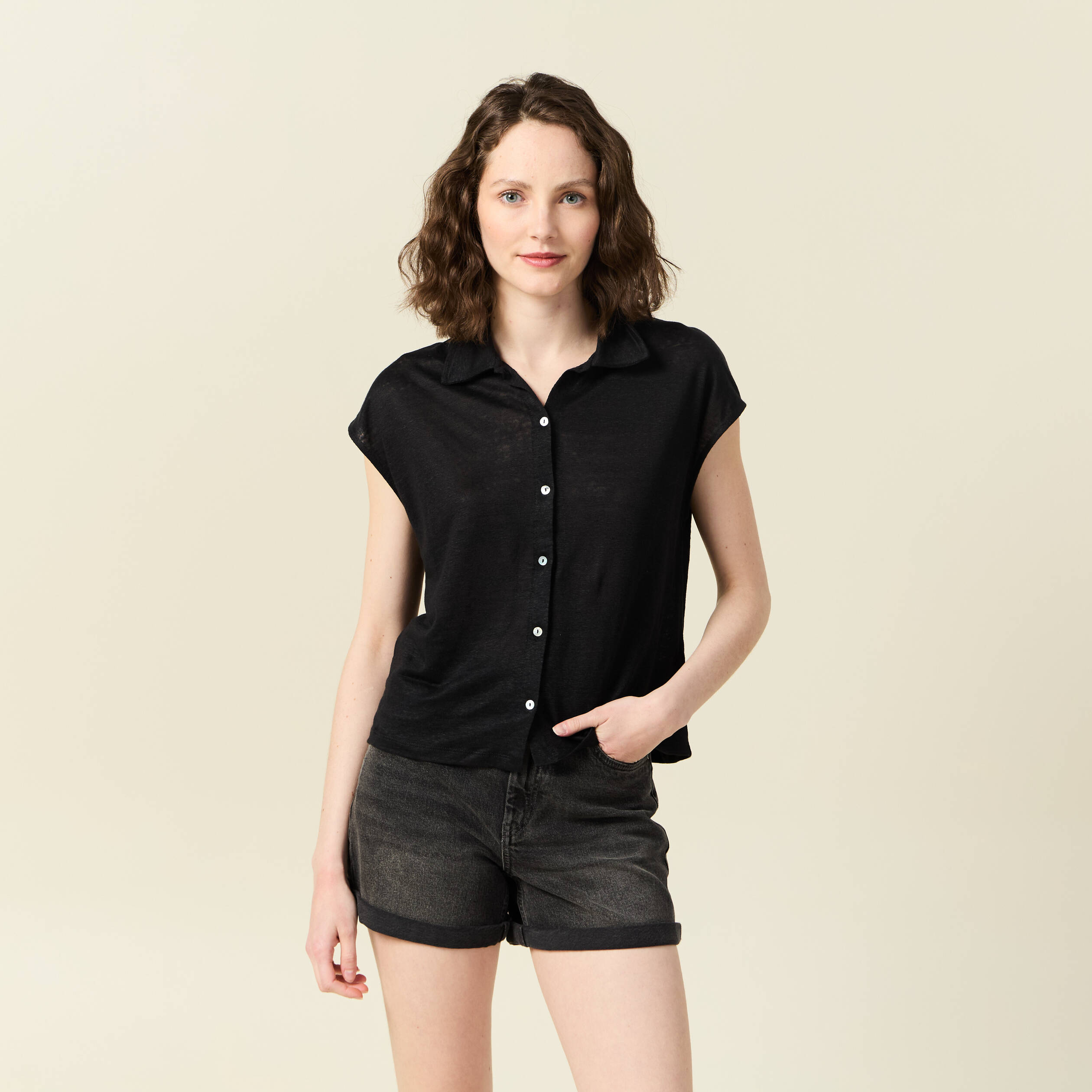 polo manches courtes noir femme Polo manches courtes noir femme