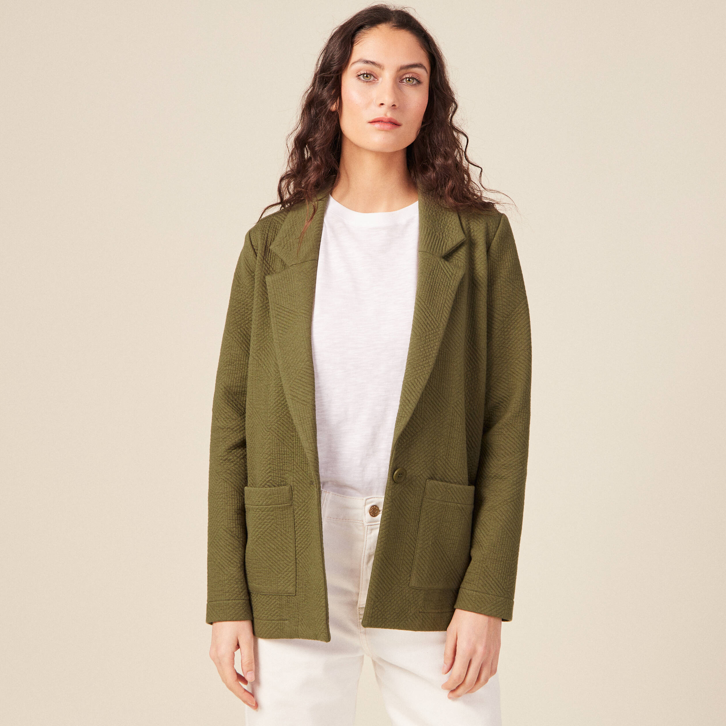 gilet manches longues vert kaki femme Gilet manches longues vert kaki femme