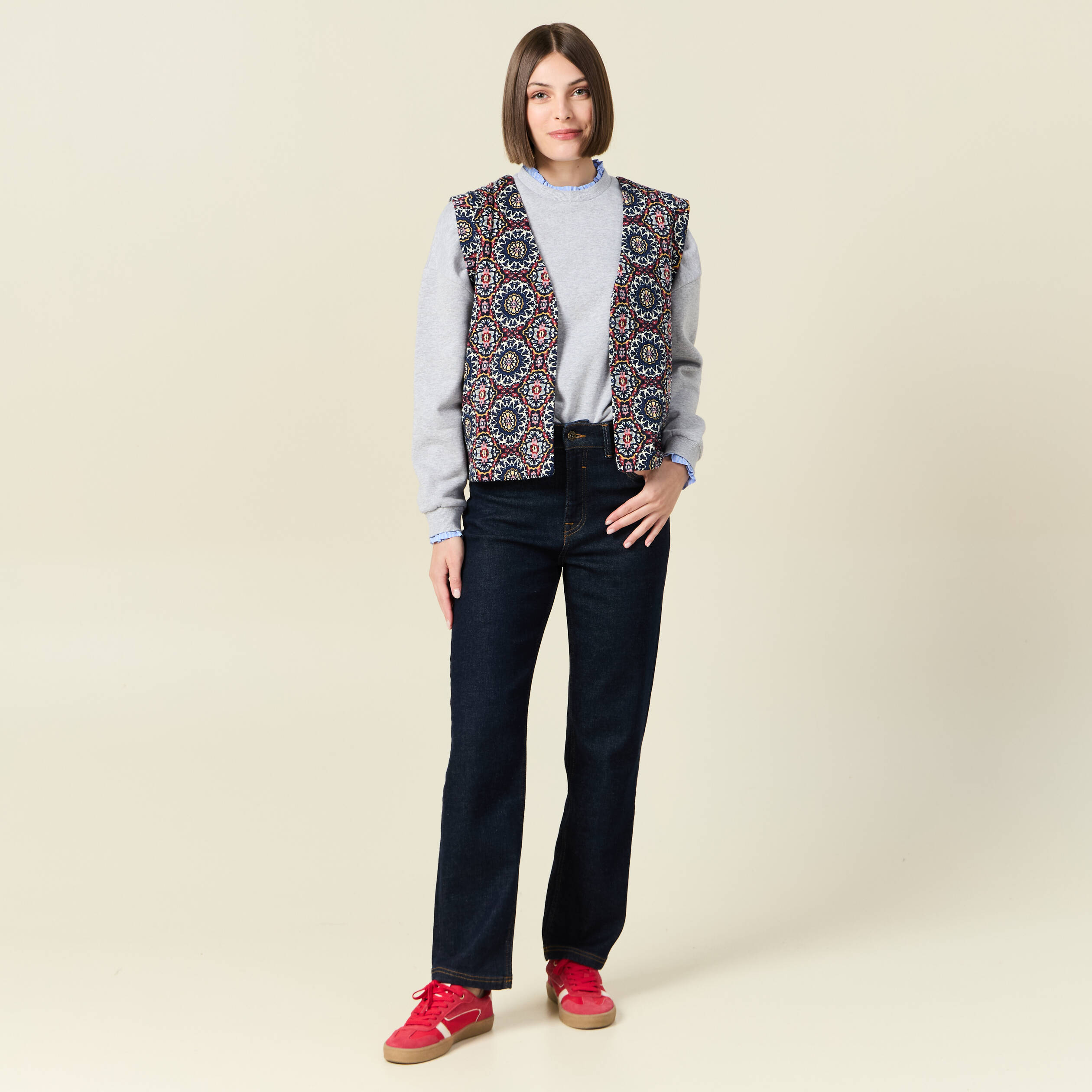 gilet eco responsable bleu marine femme Gilet éco-responsable bleu marine femme