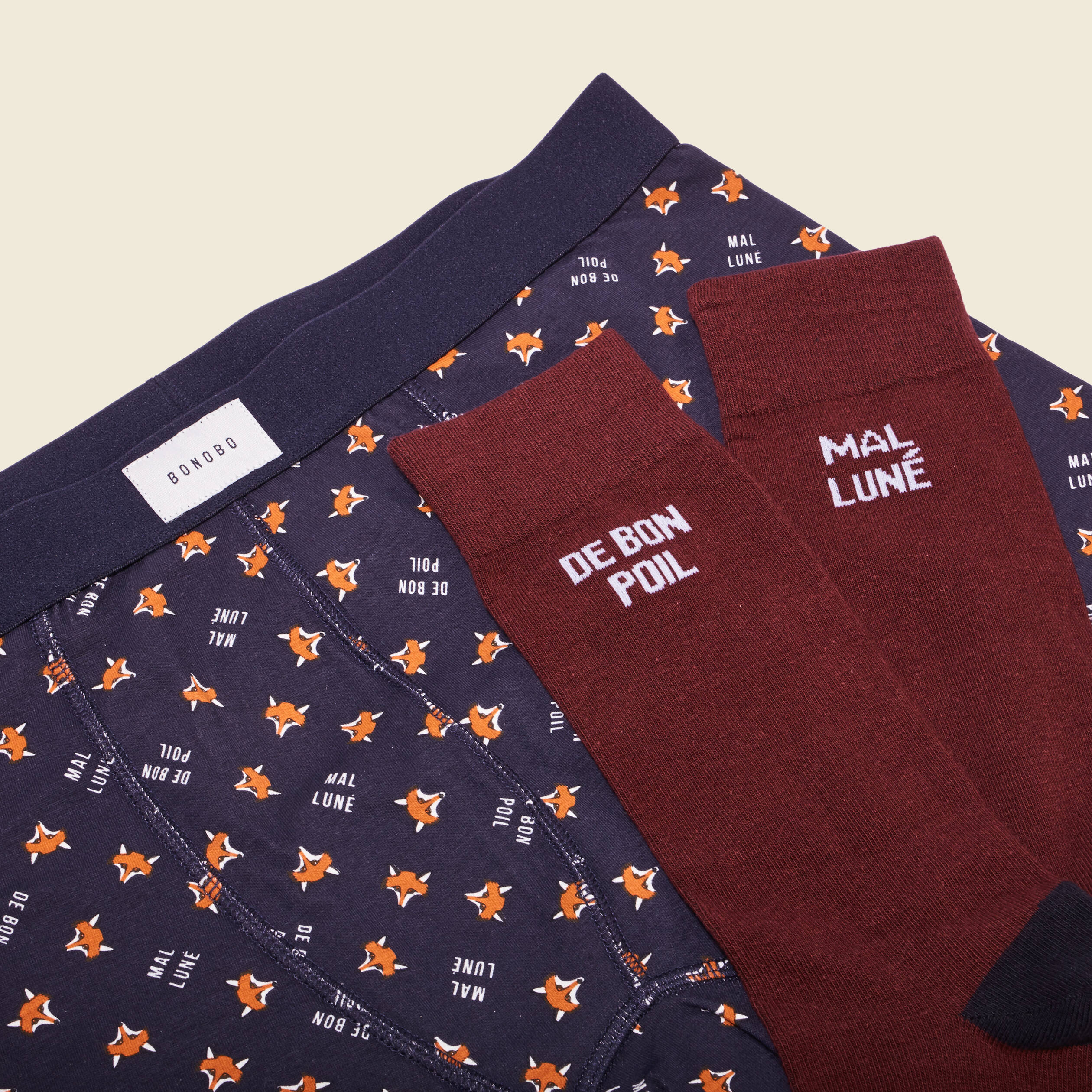 Ensemble boxer et chaussettes multicolore homme