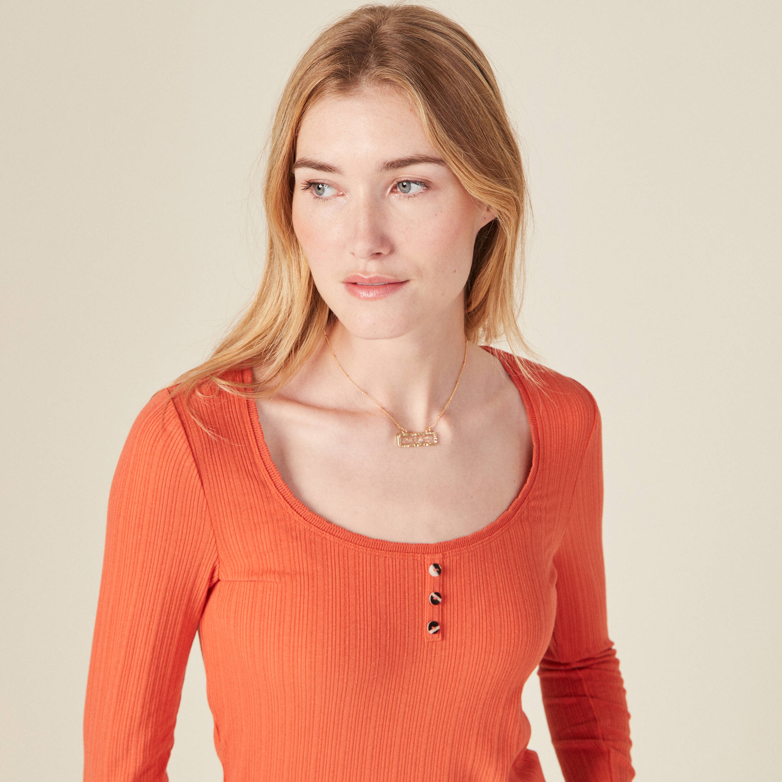 Tee shirt manche longue femme orange outlet