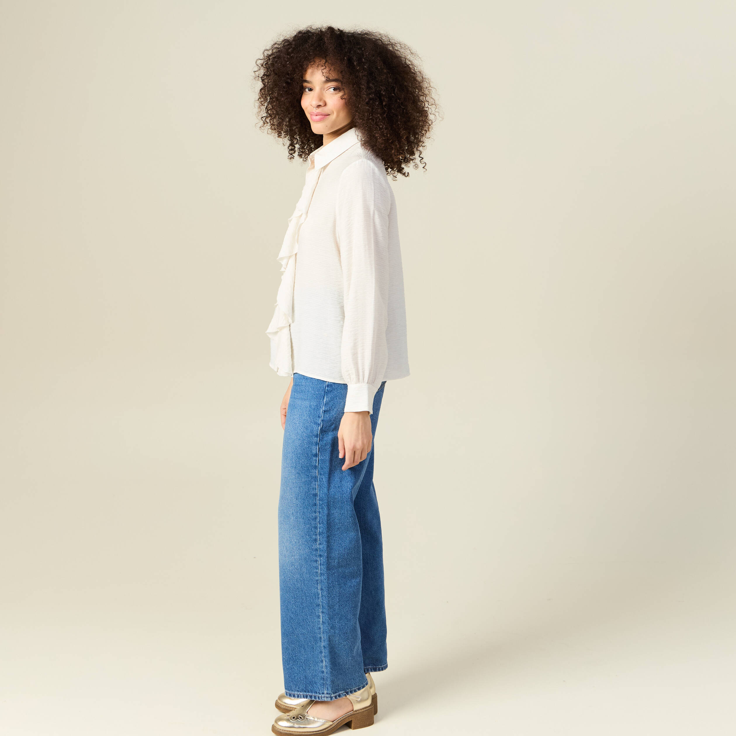chemise manches longues ecru femme Chemise manches longues ecru femme