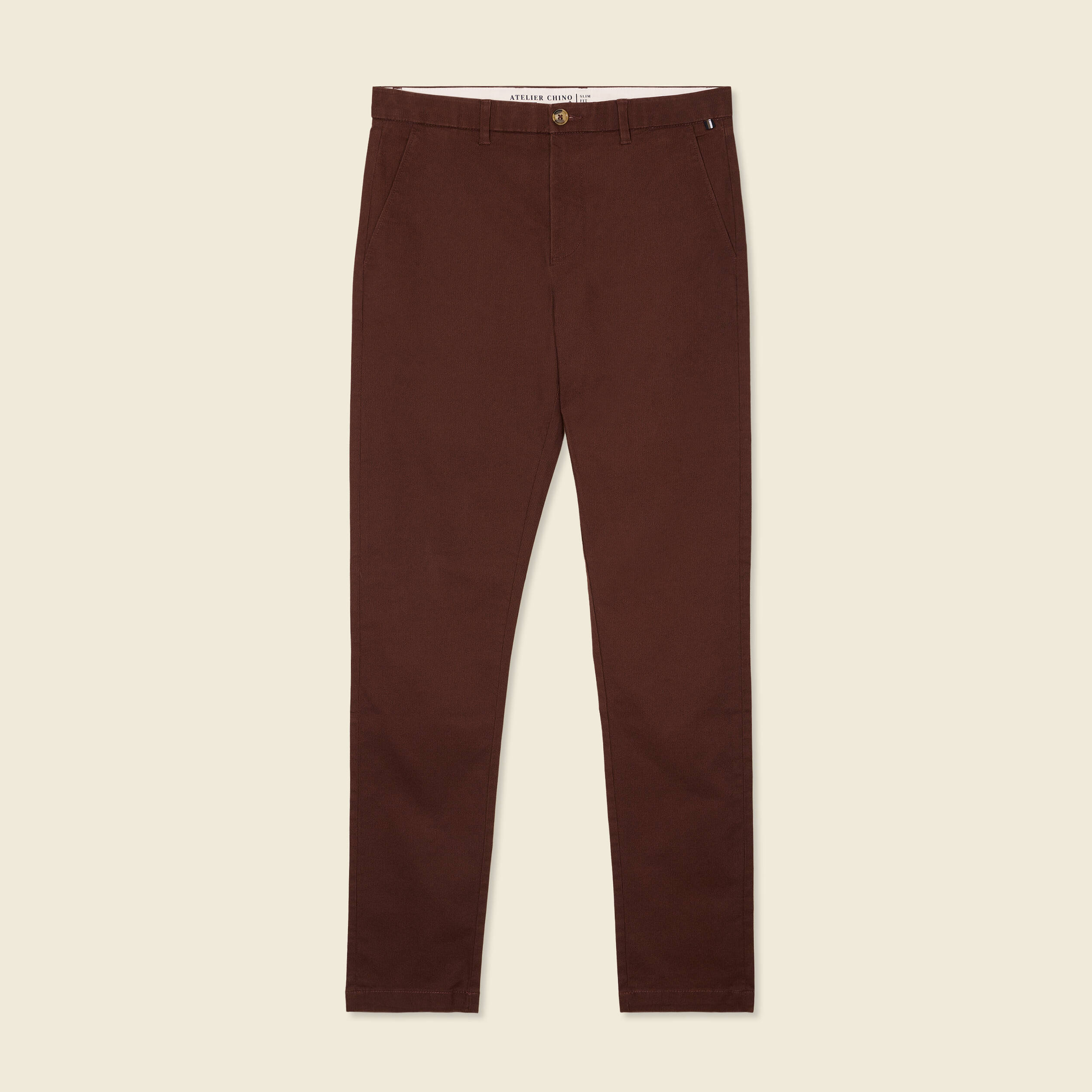 Pantalon chino longueur 32 bordeaux homme