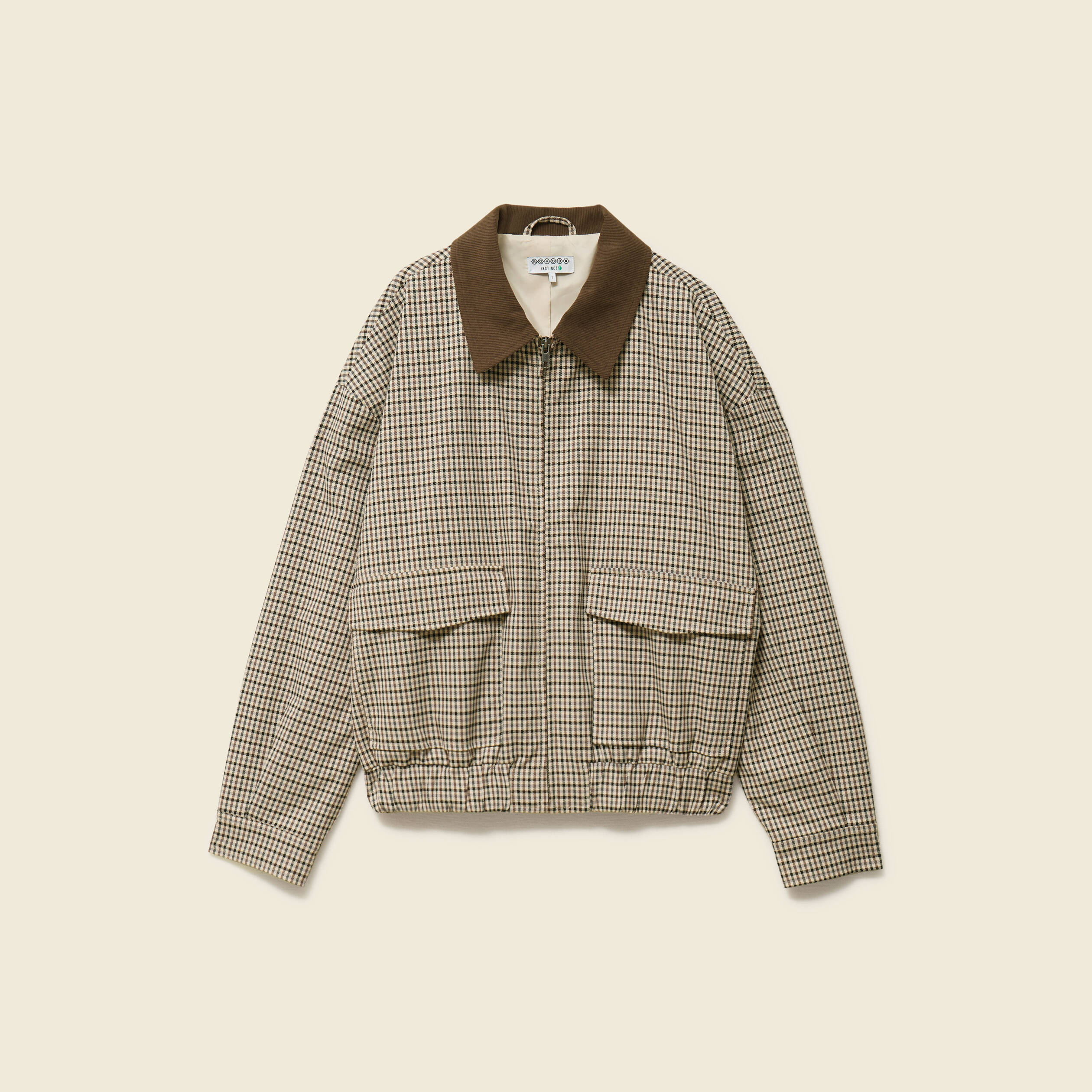 Blouson oversize manches longues doubl&eacute; marron femme