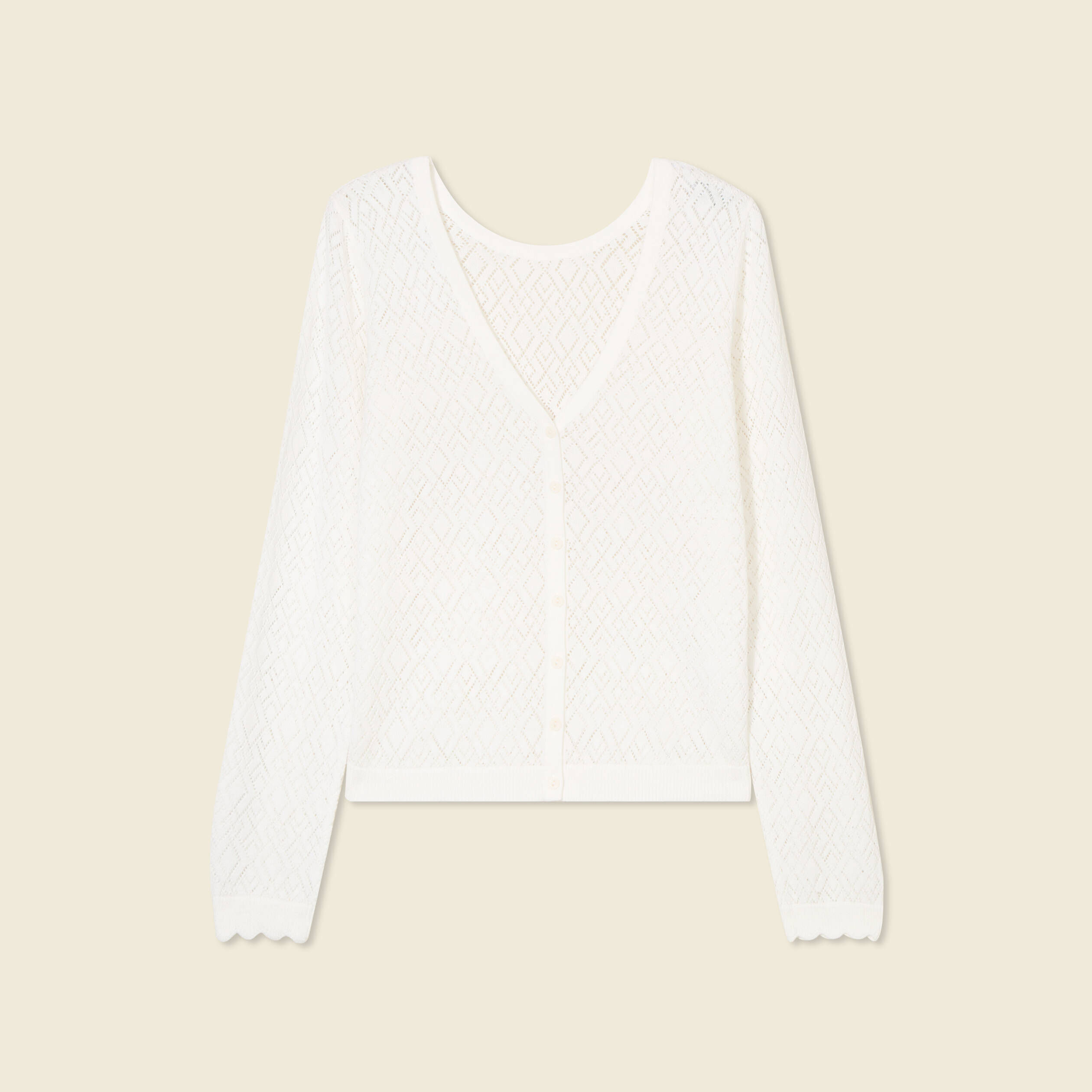 gilet manches longues blanc femme Gilet manches longues blanc femme