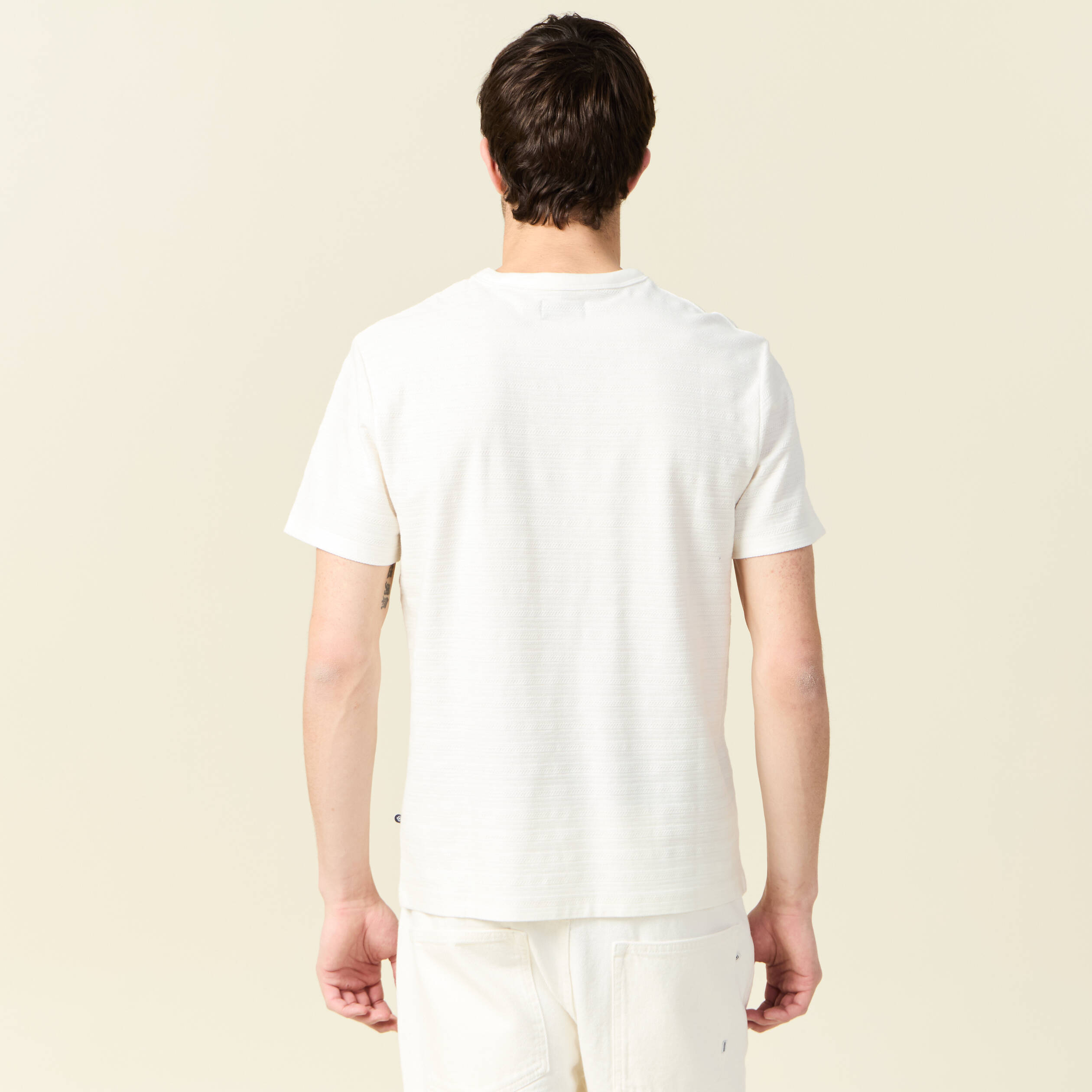 t shirt manches courtes ecru homme T-shirt manches courtes ecru homme