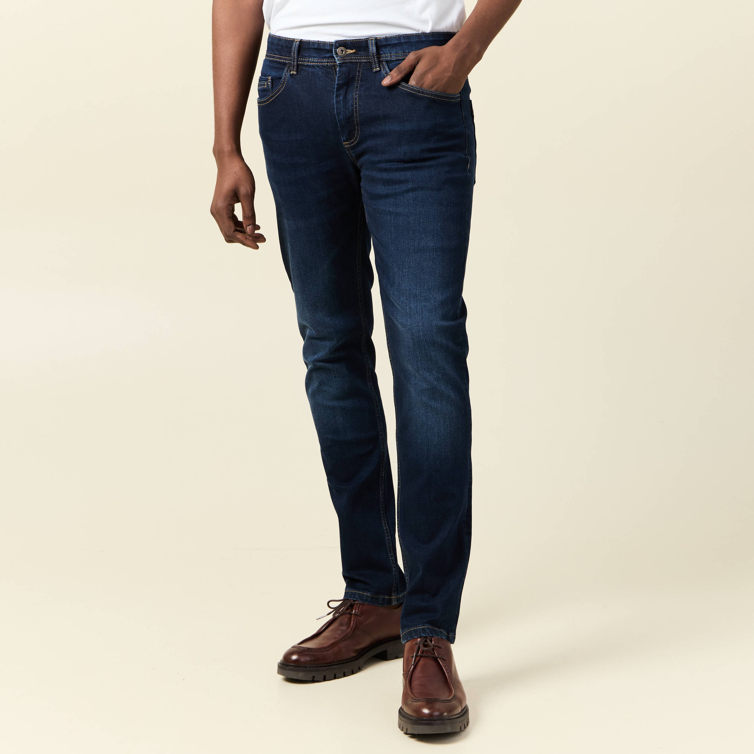 Jeans slim longueur 32 denim brut homme