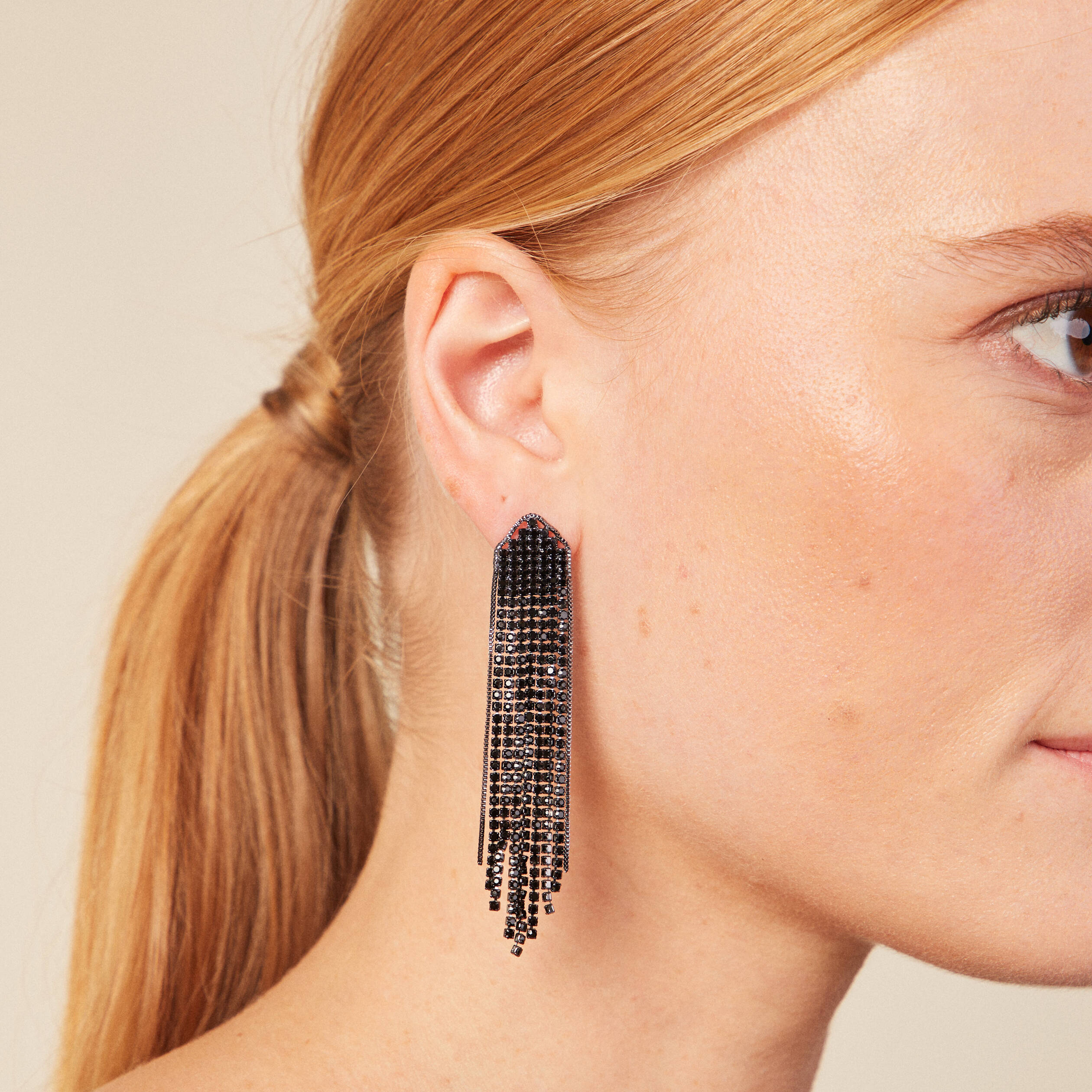 boucles doreilles pendantes noir femme Boucles d'oreilles pendantes noir femme
