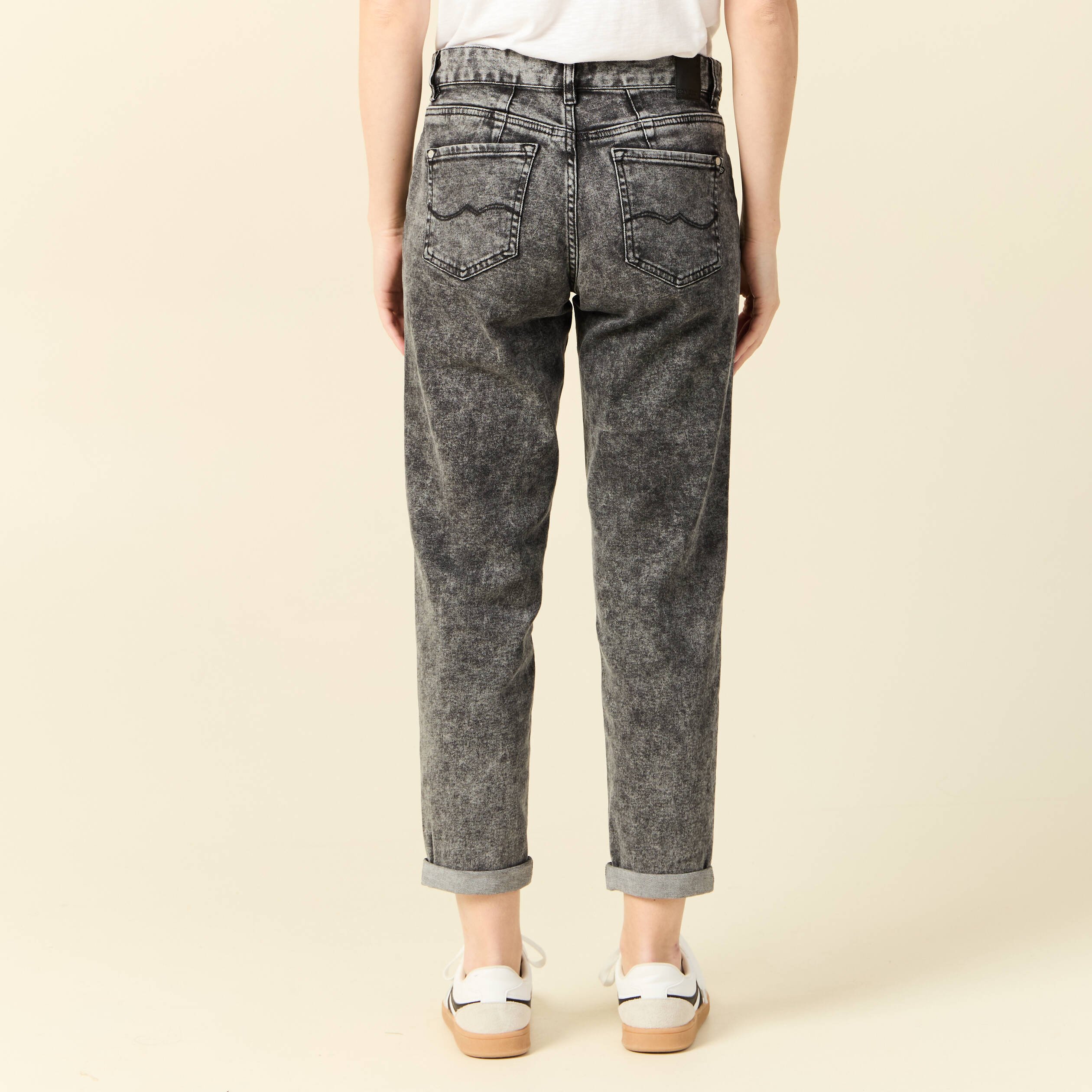 jeans girlfriend 5 poches denim snow gris femme Jeans girlfriend 5 poches denim snow gris femme