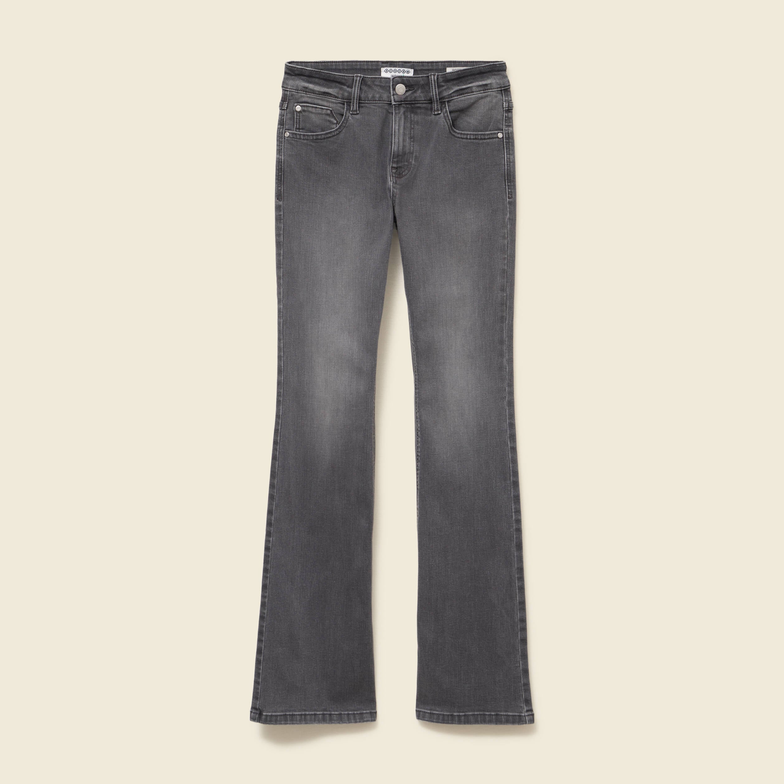 Jeans bootcut denim gris clair femme