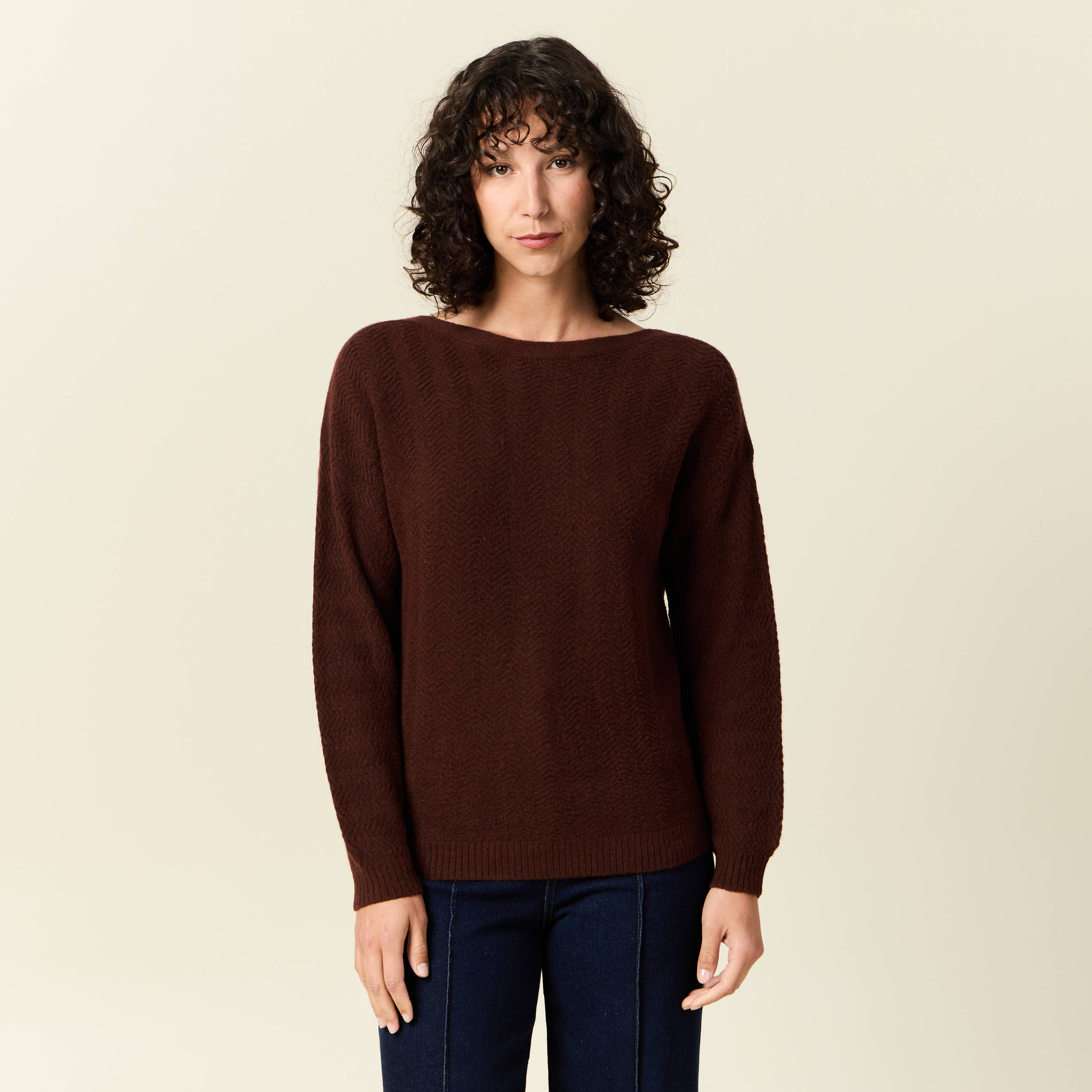 pull manches longues marron femme Pull manches longues marron femme