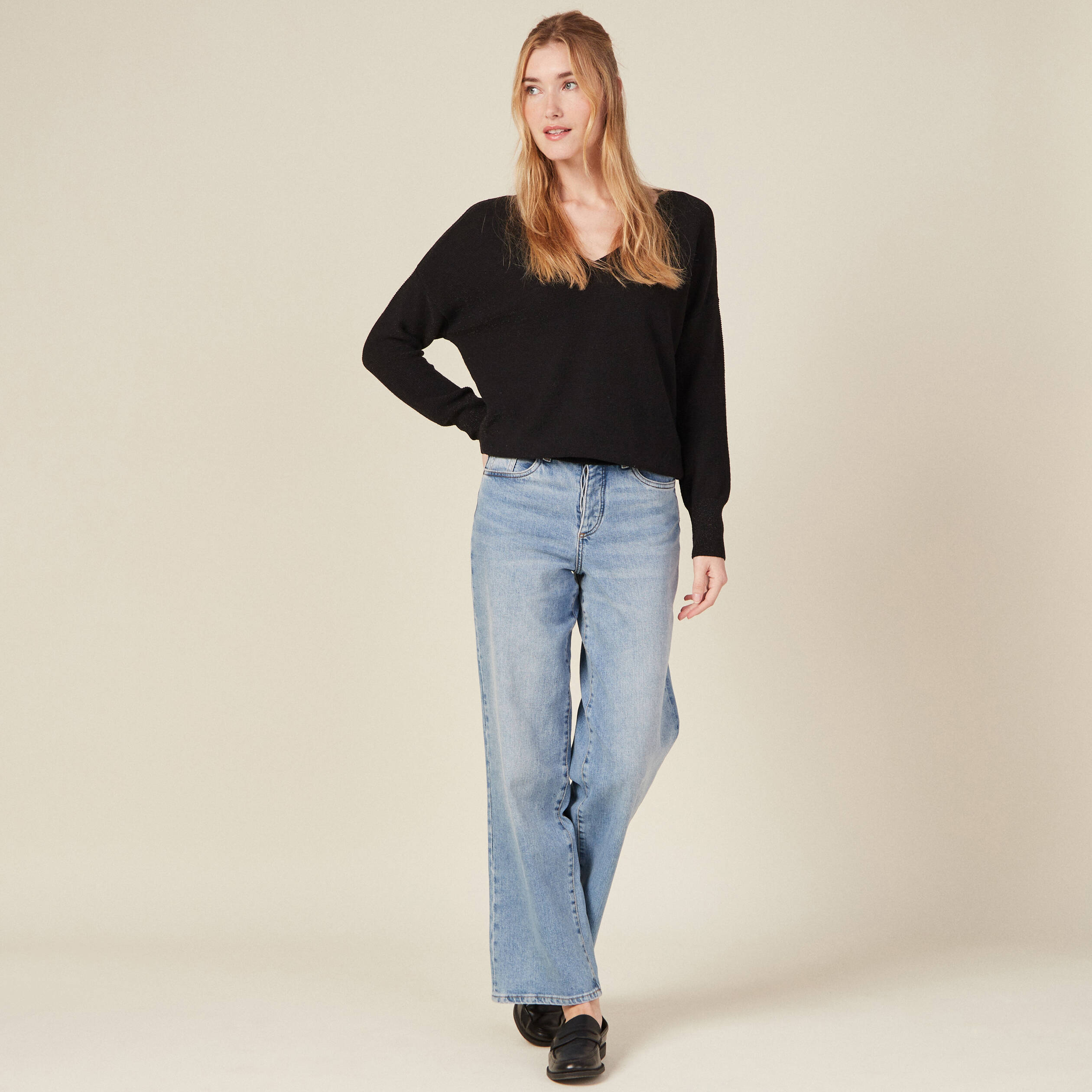 Pull éco-responsable noir femme