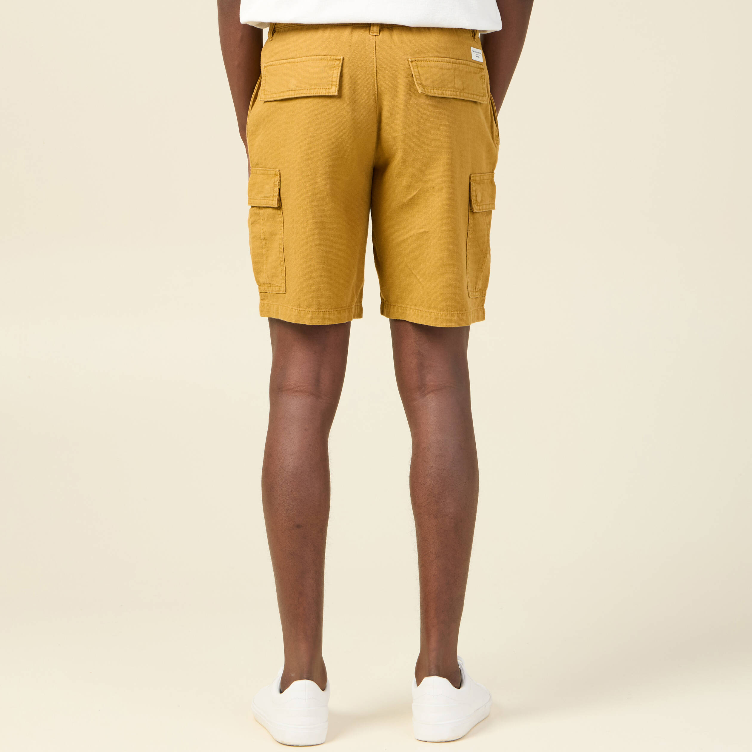 bermuda cargo a coulisse jaune moutarde homme Bermuda cargo à coulisse jaune moutarde homme