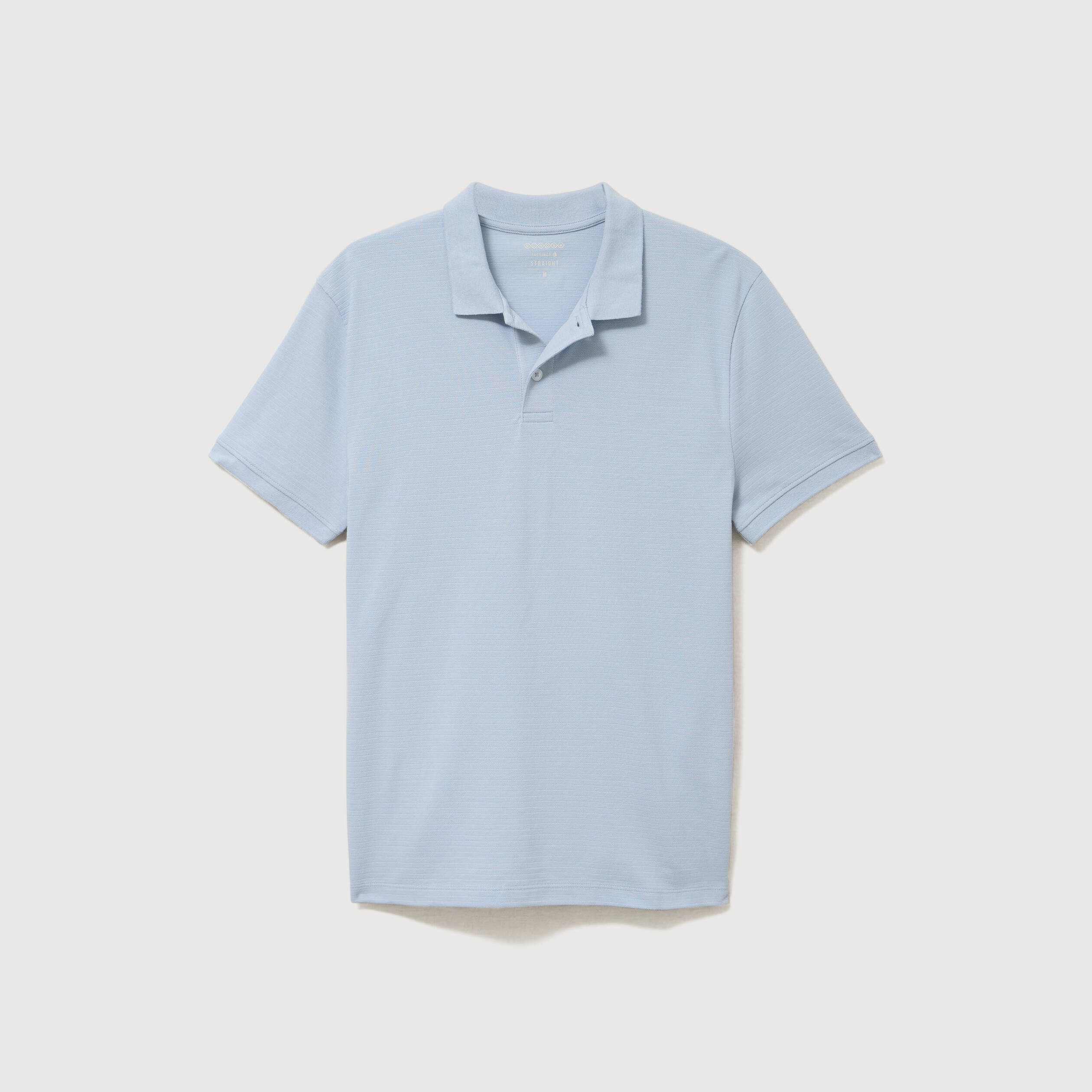 Polo cintr&eacute; en coton manches courtes bleu ciel homme