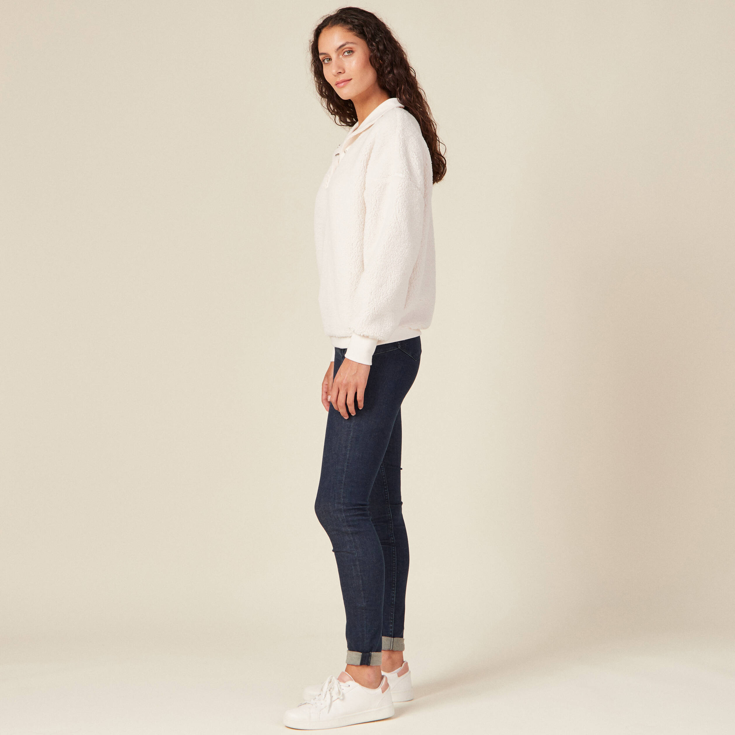 Sweat éco-responsable ecru femme