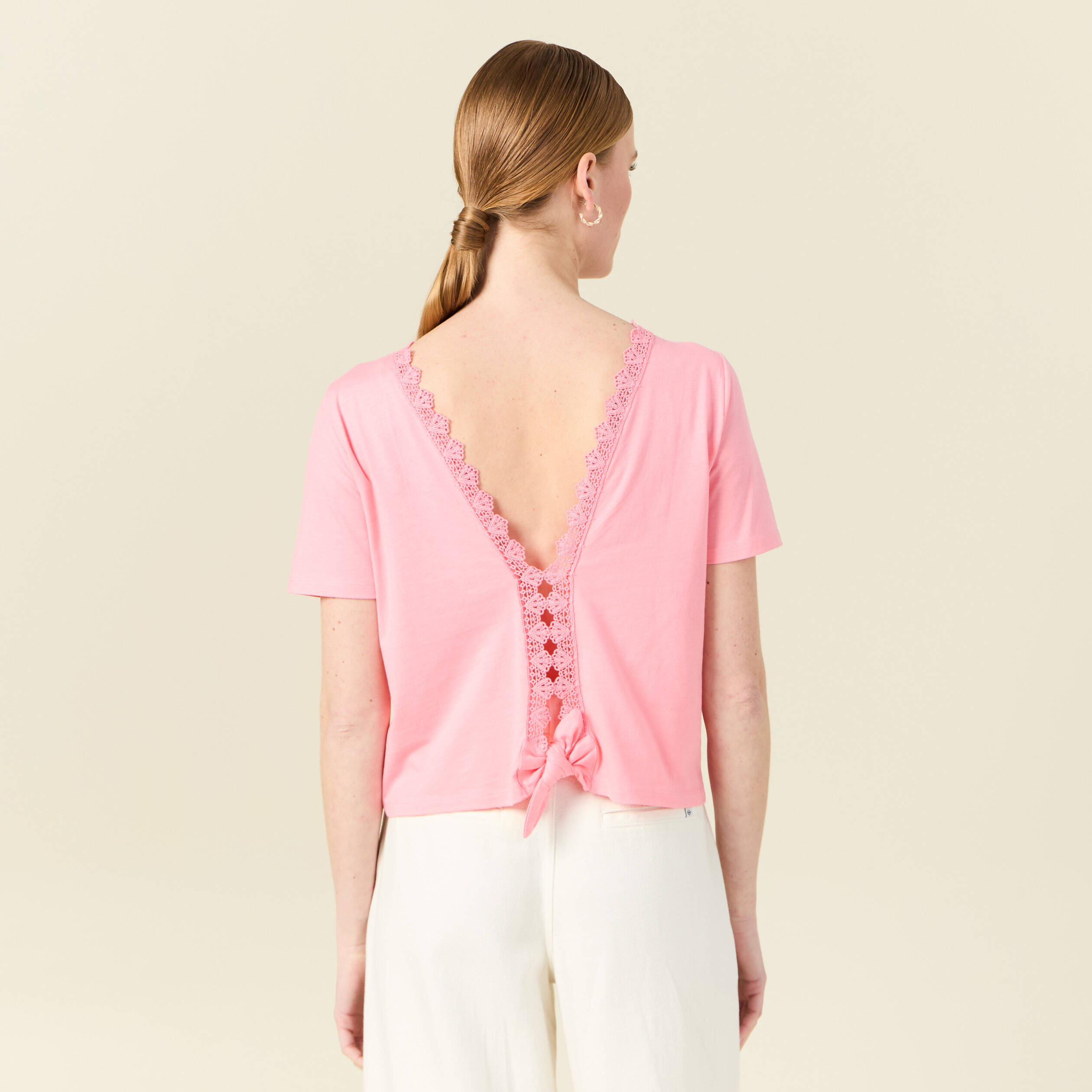 t shirt manches courtes rose femme T-shirt manches courtes rose femme