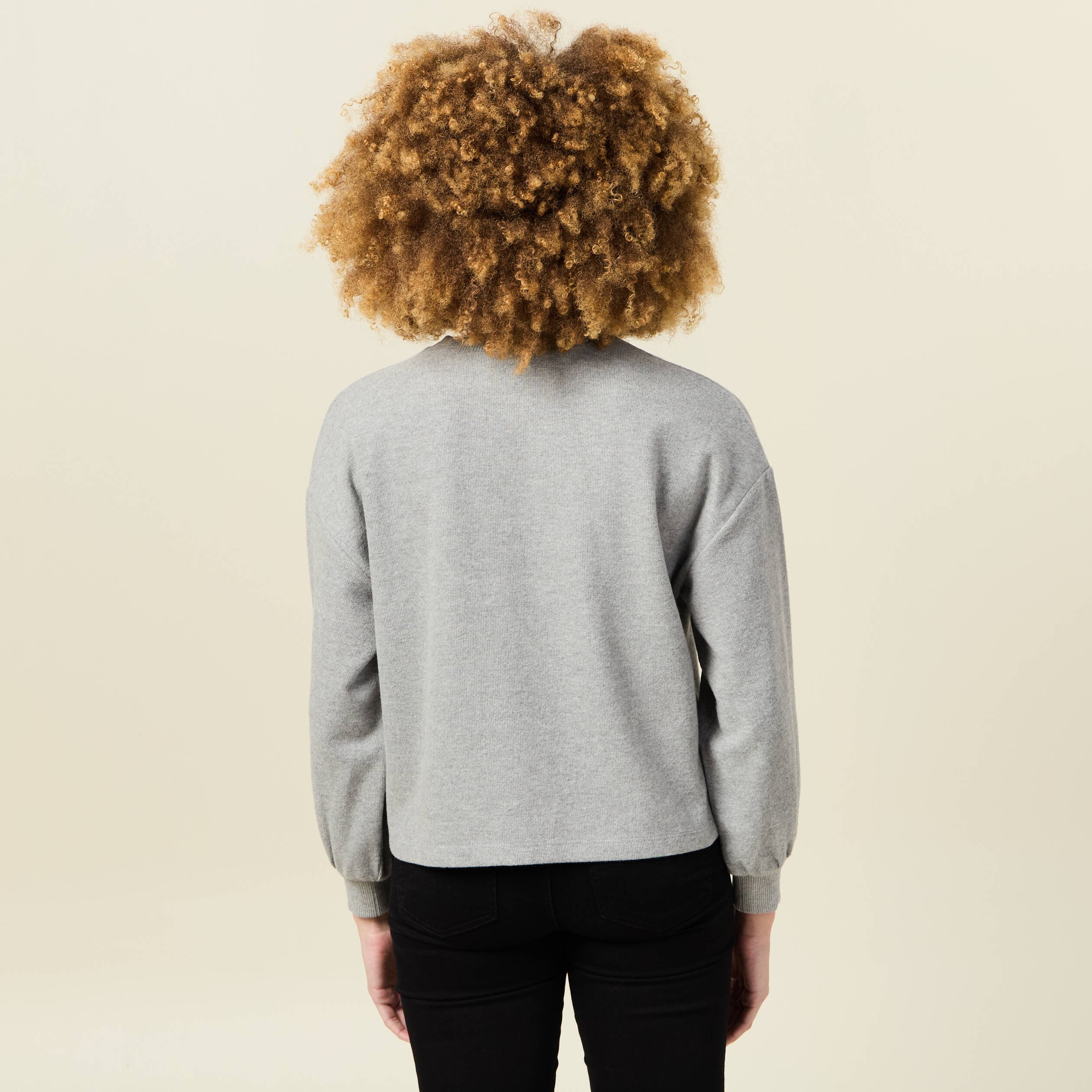 sweat manches longues oversize gris femme Sweat manches longues oversize gris femme