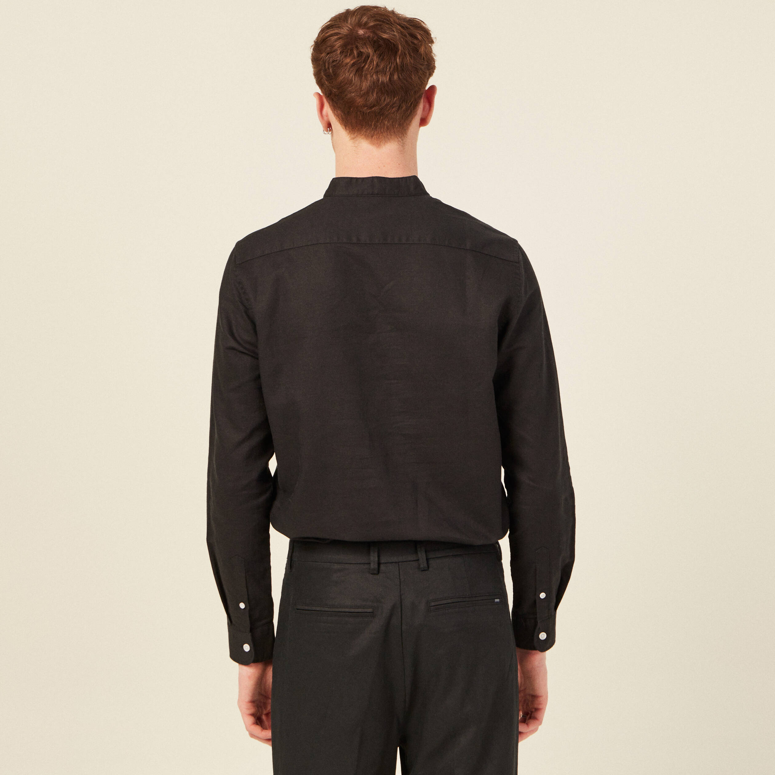 chemise manches longues noir homme Chemise manches longues noir homme