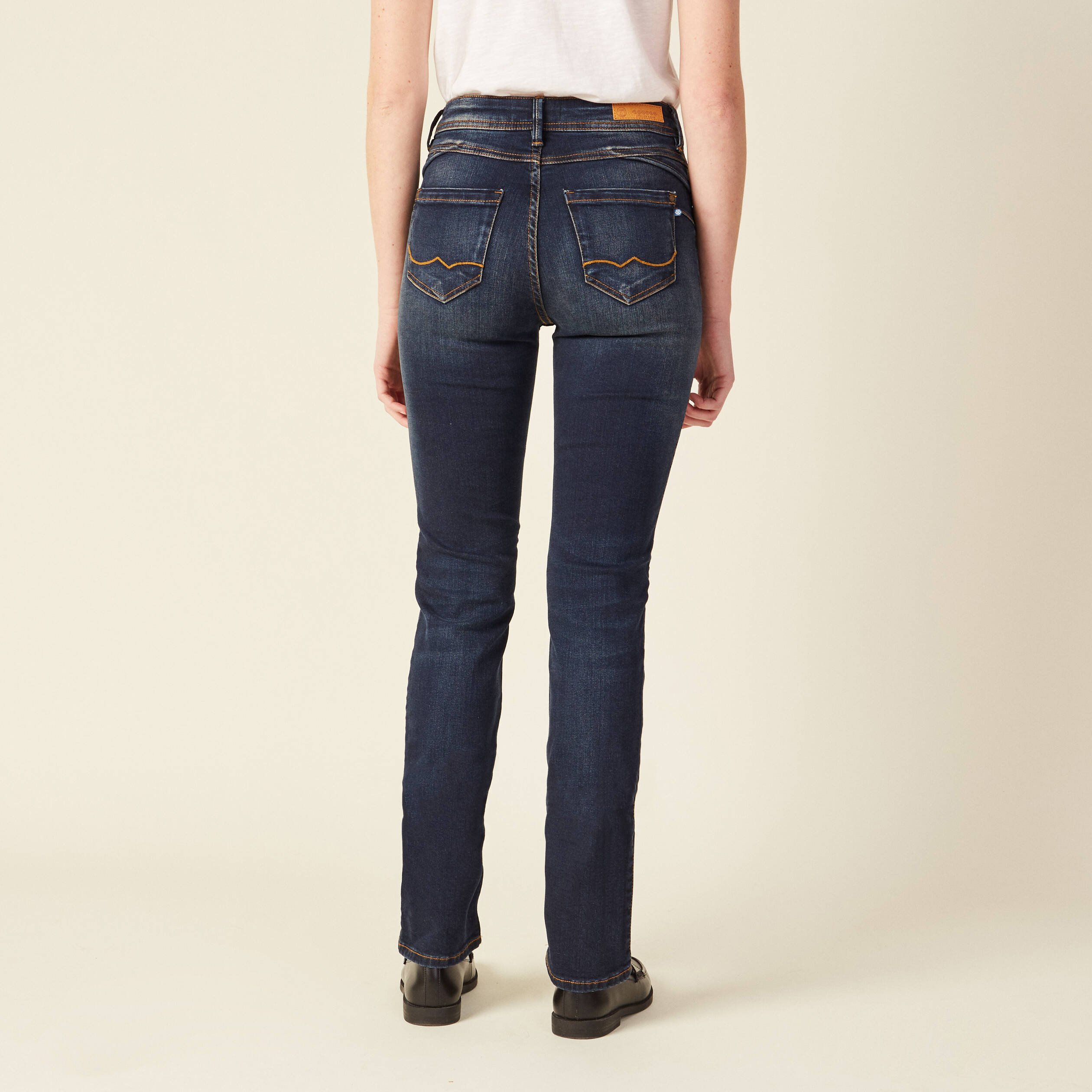 jeans regular taille haute denim brut femme Jeans regular taille haute denim brut femme