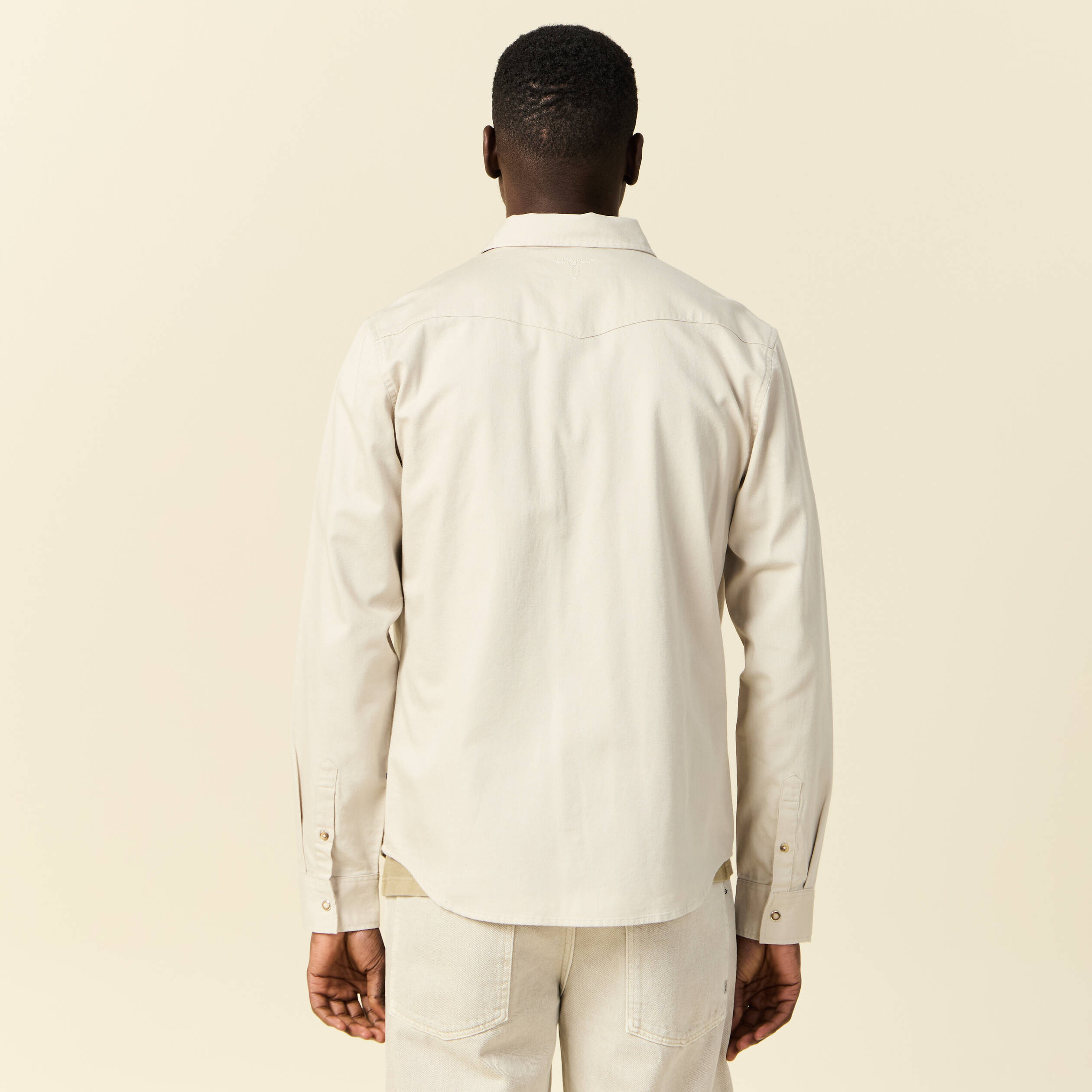 chemise manches longues beige homme Chemise manches longues beige homme