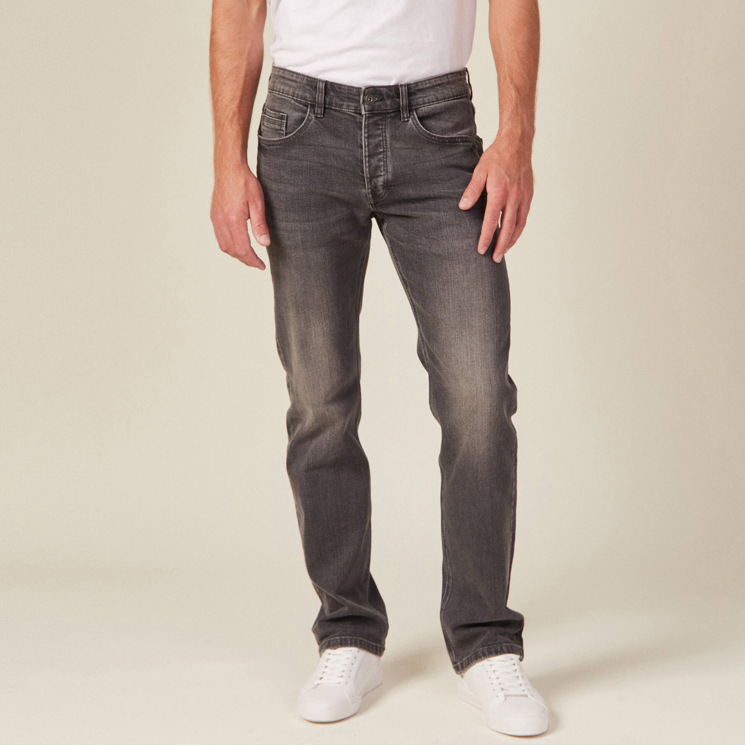 Jeans regular éco-responsable denim gris homme