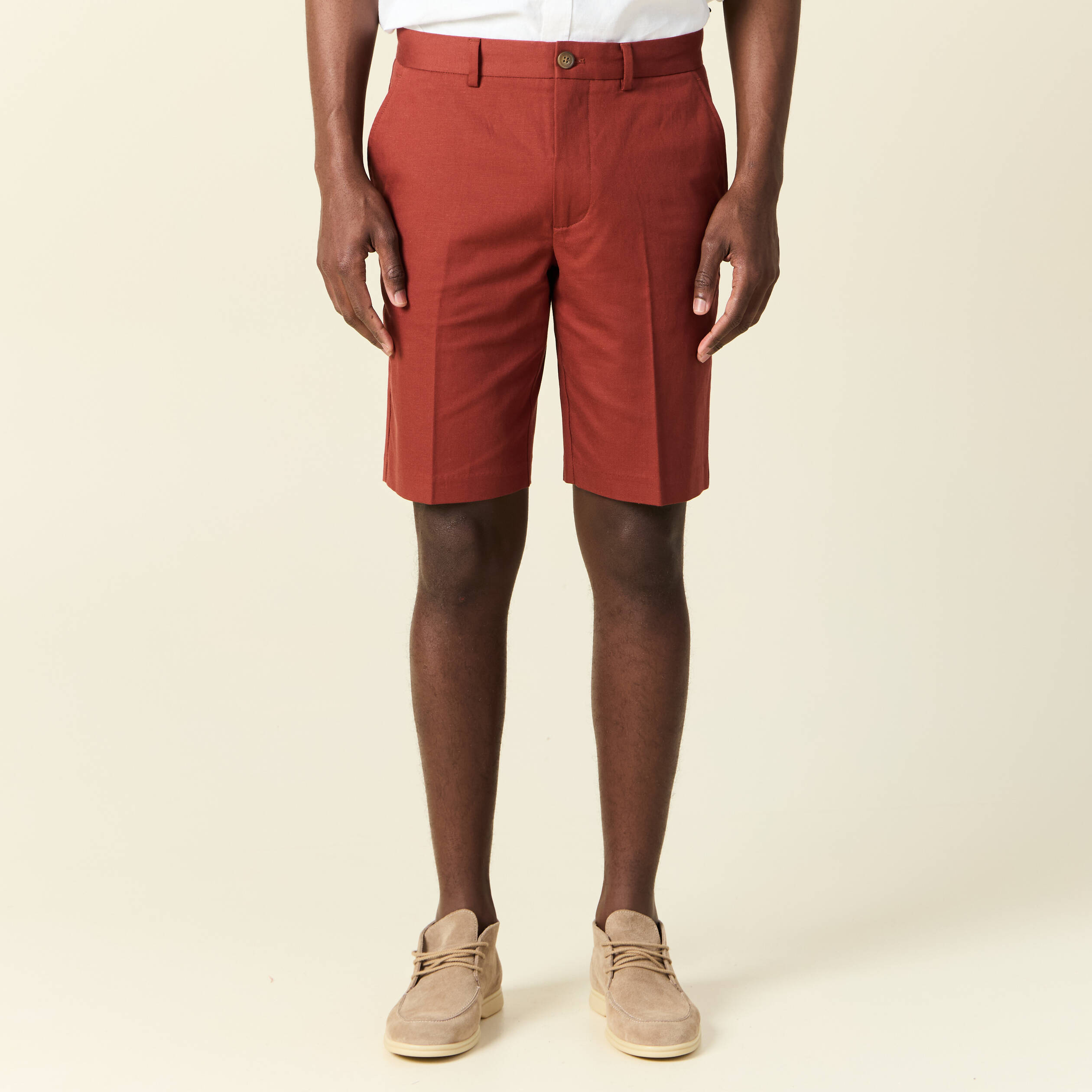 bermuda droit marron cognac homme Bermuda droit marron cognac homme