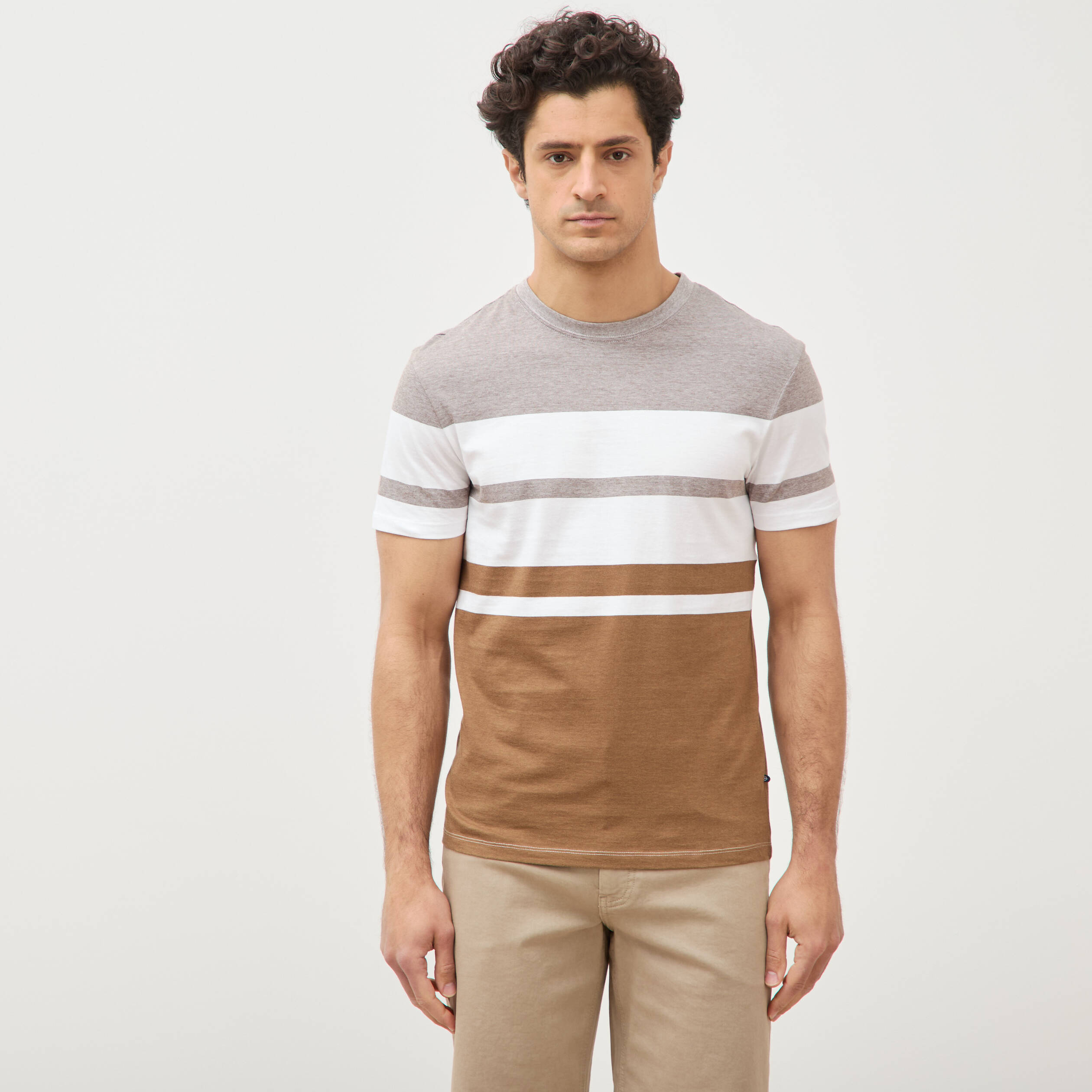 T-shirt manches courtes taupe homme
