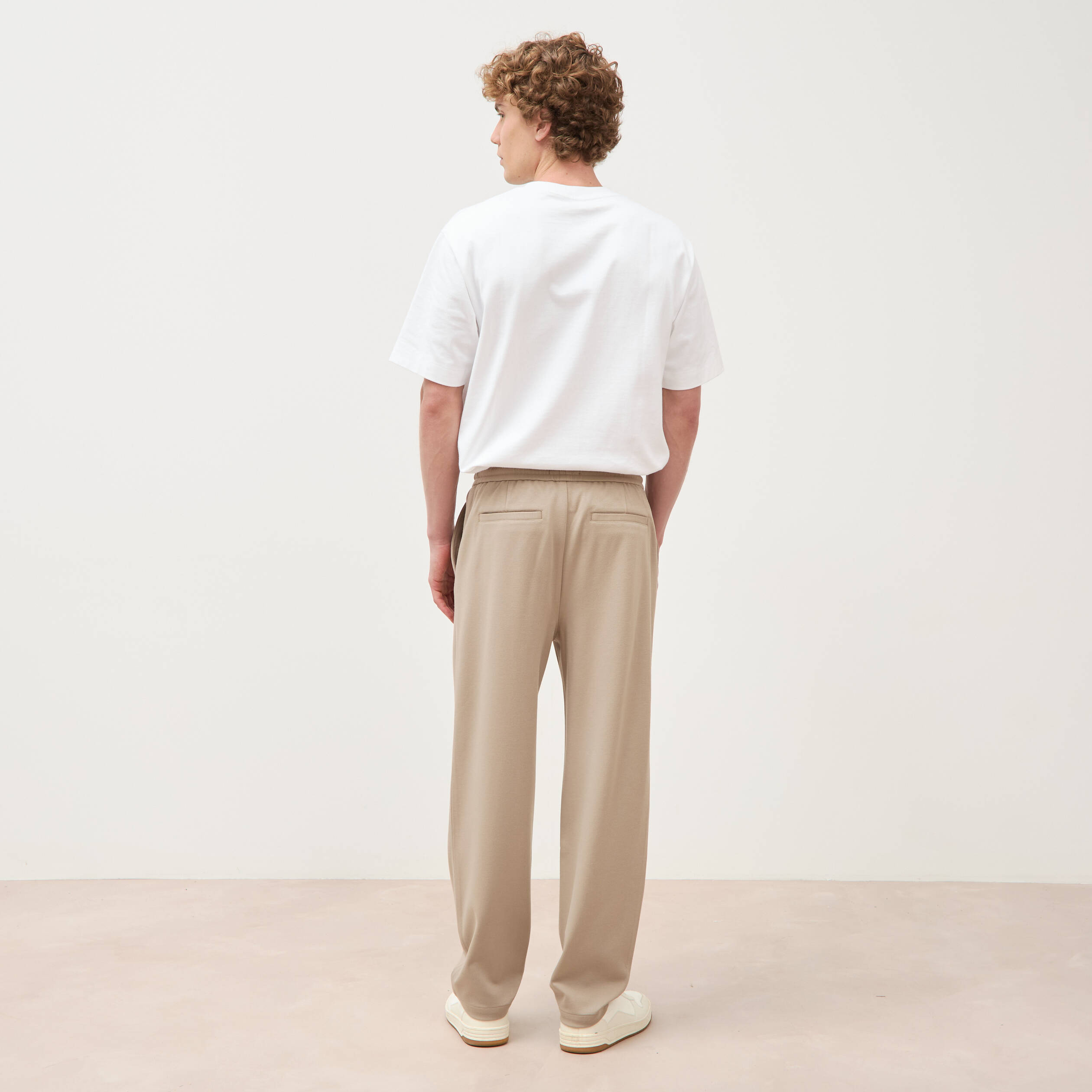 Pantalon large longueur 32 taupe homme