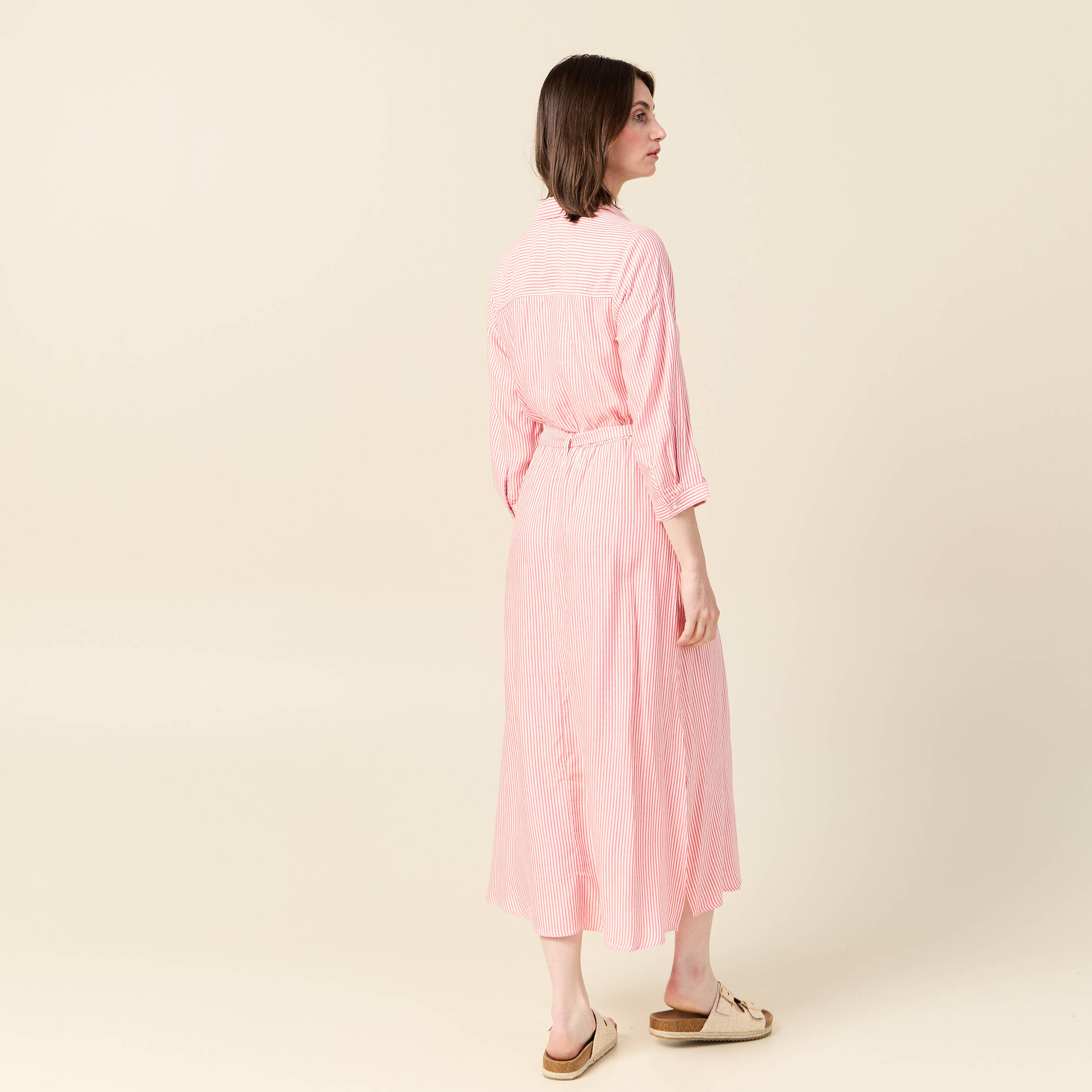 robe chemise eco responsable rouge femme Robe chemise éco-responsable rouge femme