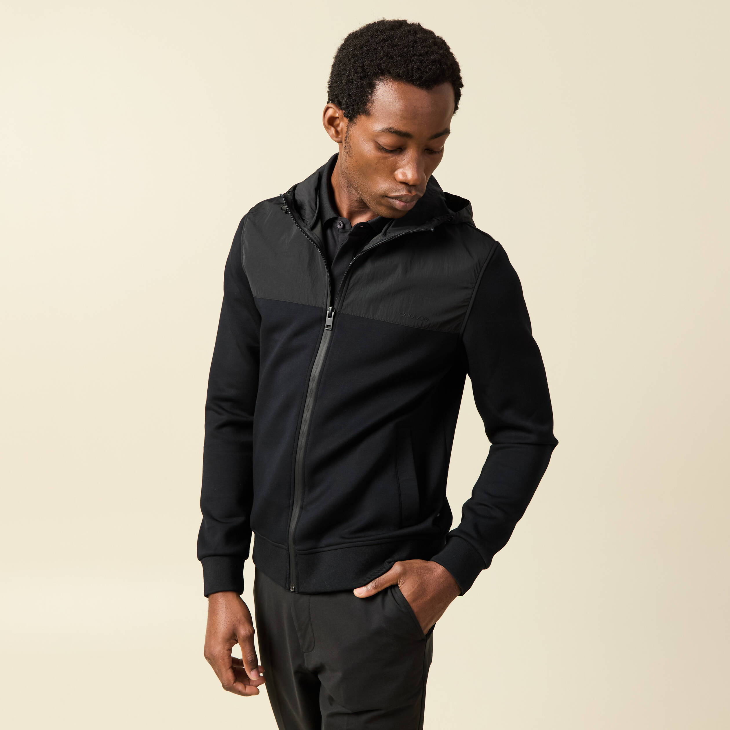 Sweat zipp&eacute; &agrave; capuche vert fonc&eacute; homme