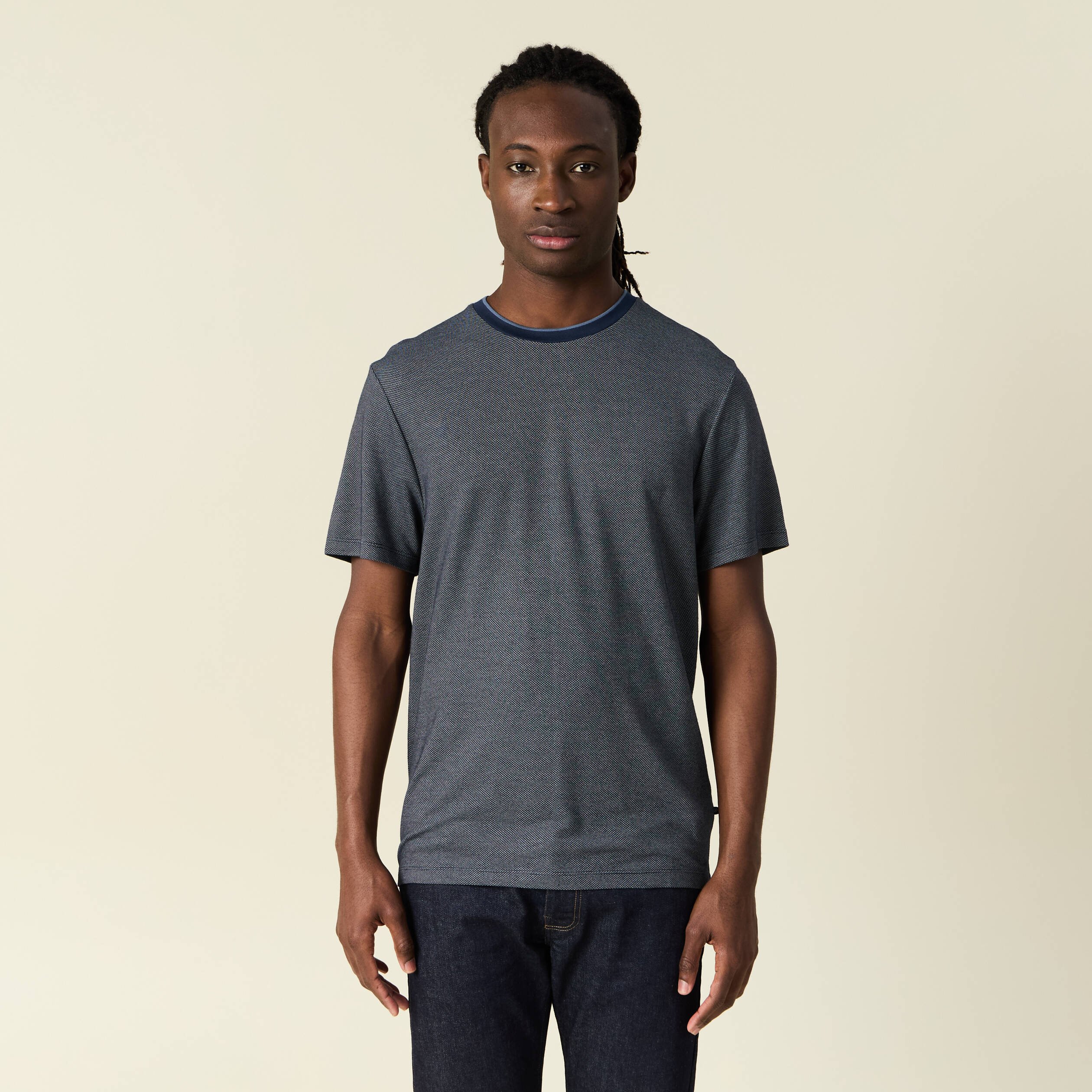 t shirt manches courtes bleu marine homme T-shirt manches courtes bleu marine homme