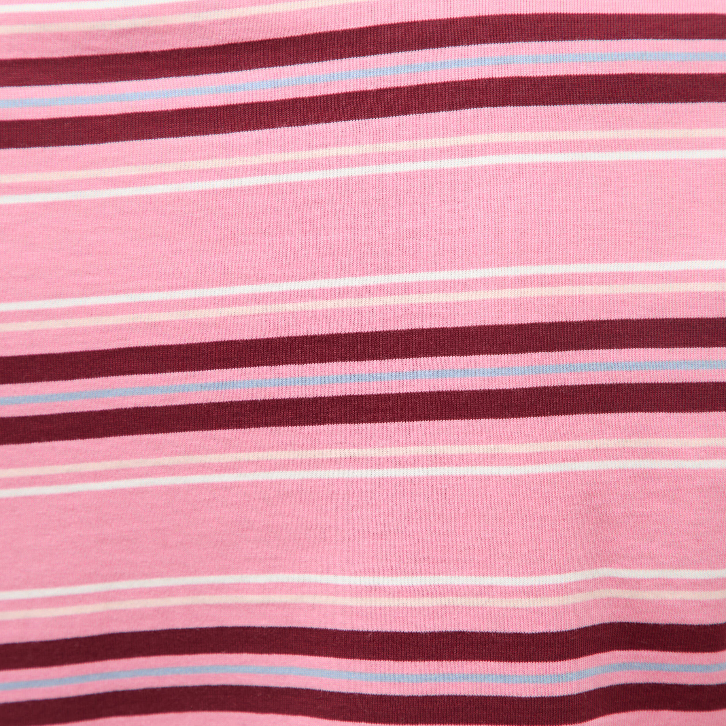 T-shirt ray&eacute; col rond manches courtes vieux rose femme