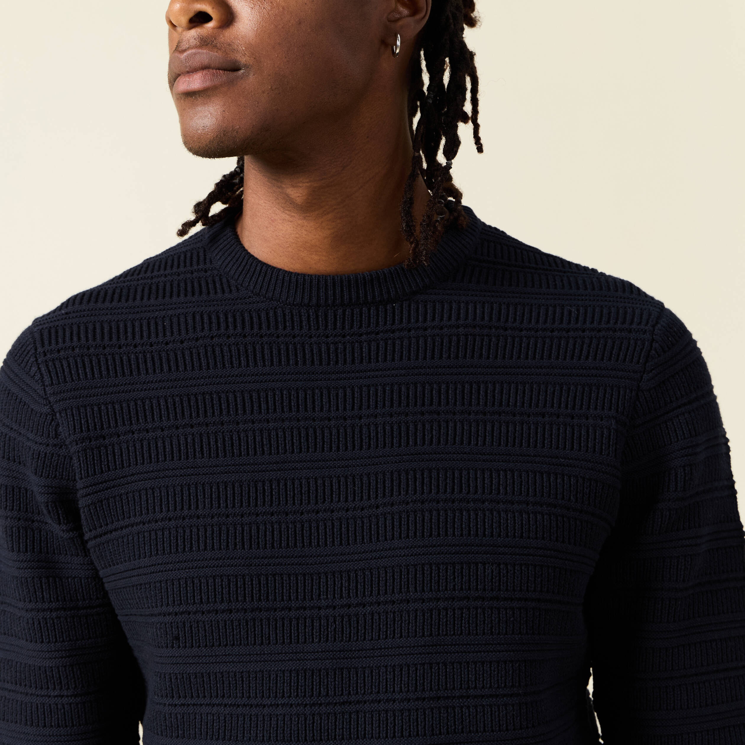 Pull manches longues bleu marine homme Bonobo