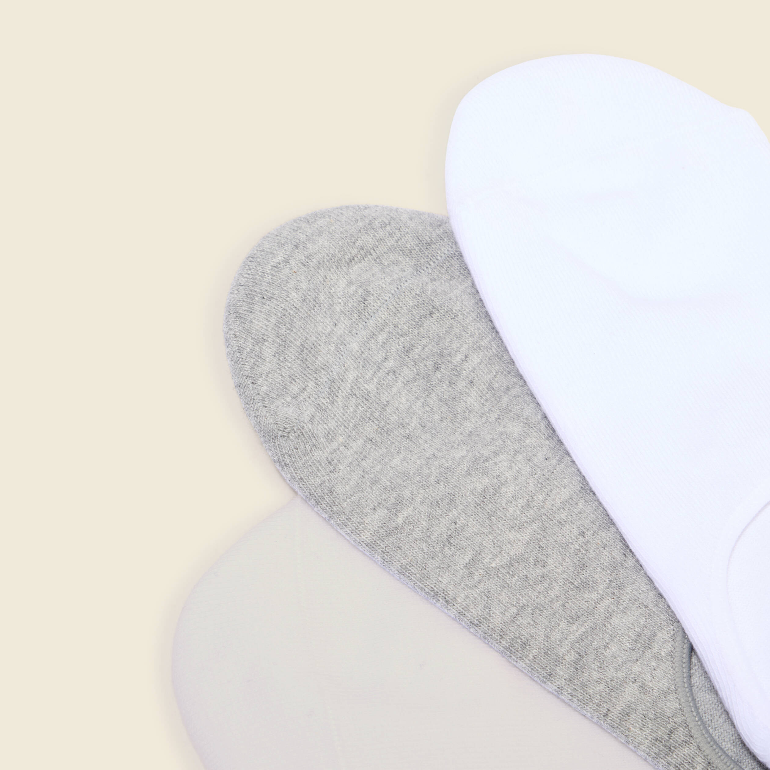 Lot de 3 paires chaussettes invisibles blanc homme