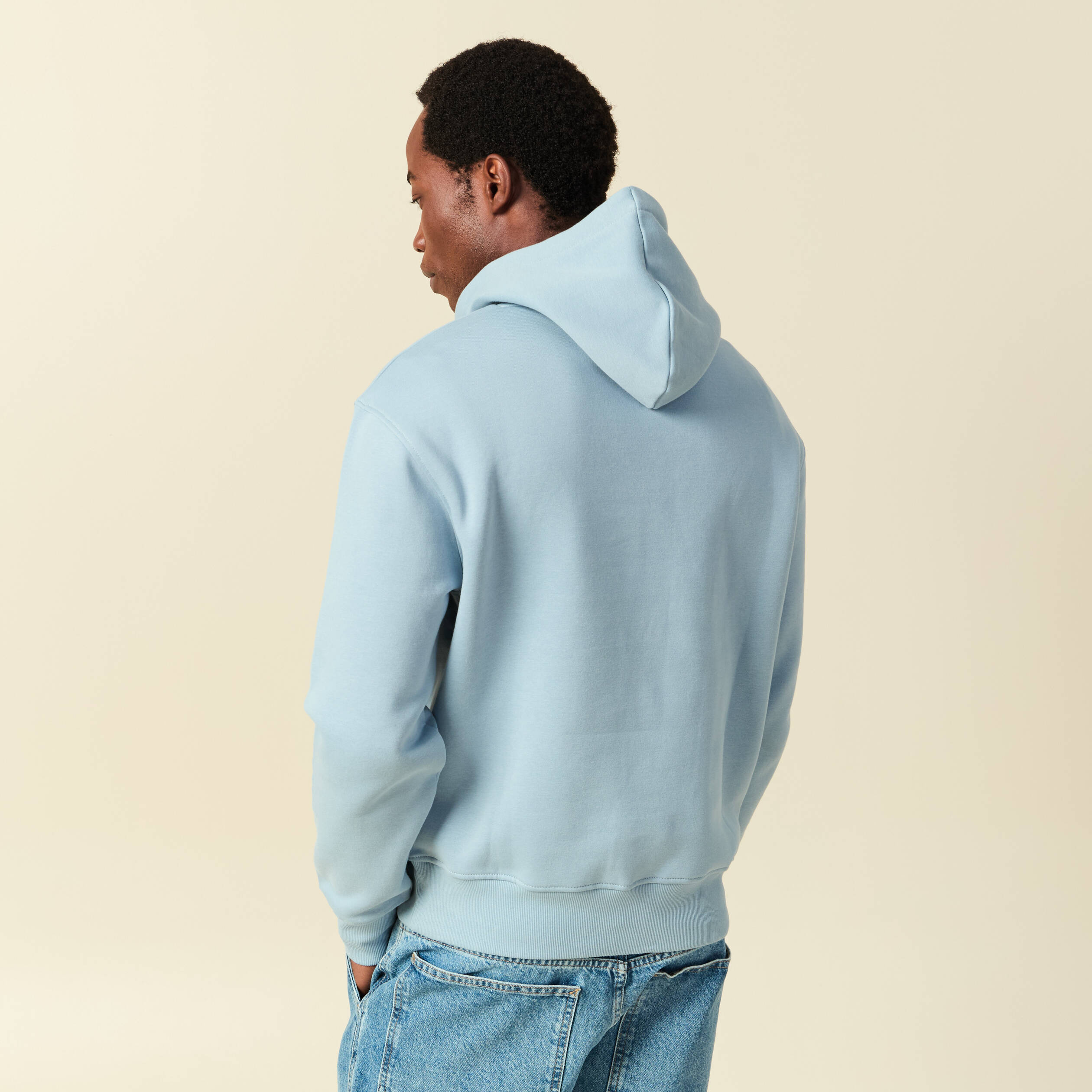 Sweat &agrave; capuche bleu clair homme