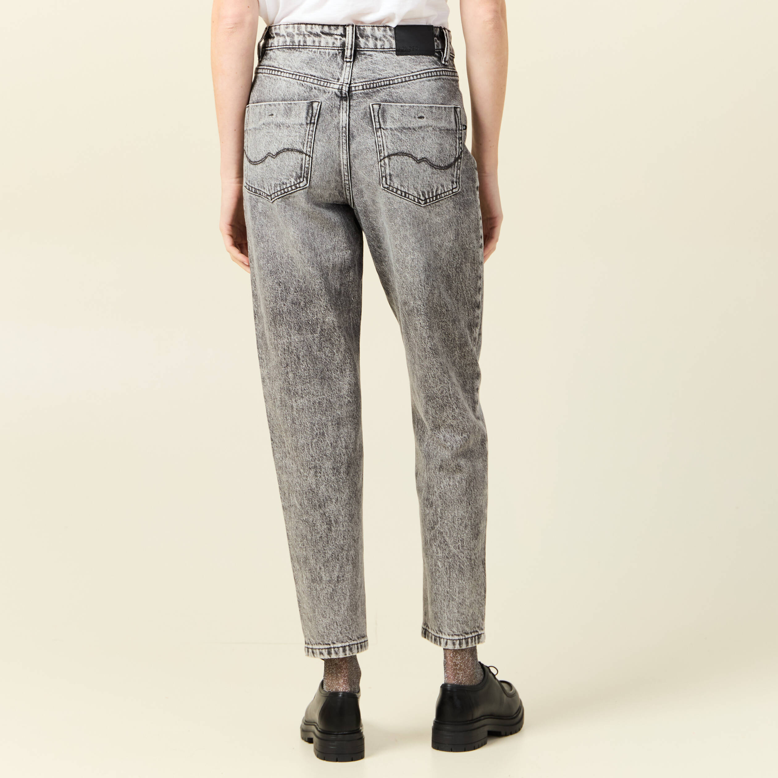 jeans mom 78eme denim snow gris femme Jeans mom 7/8ème denim snow gris femme