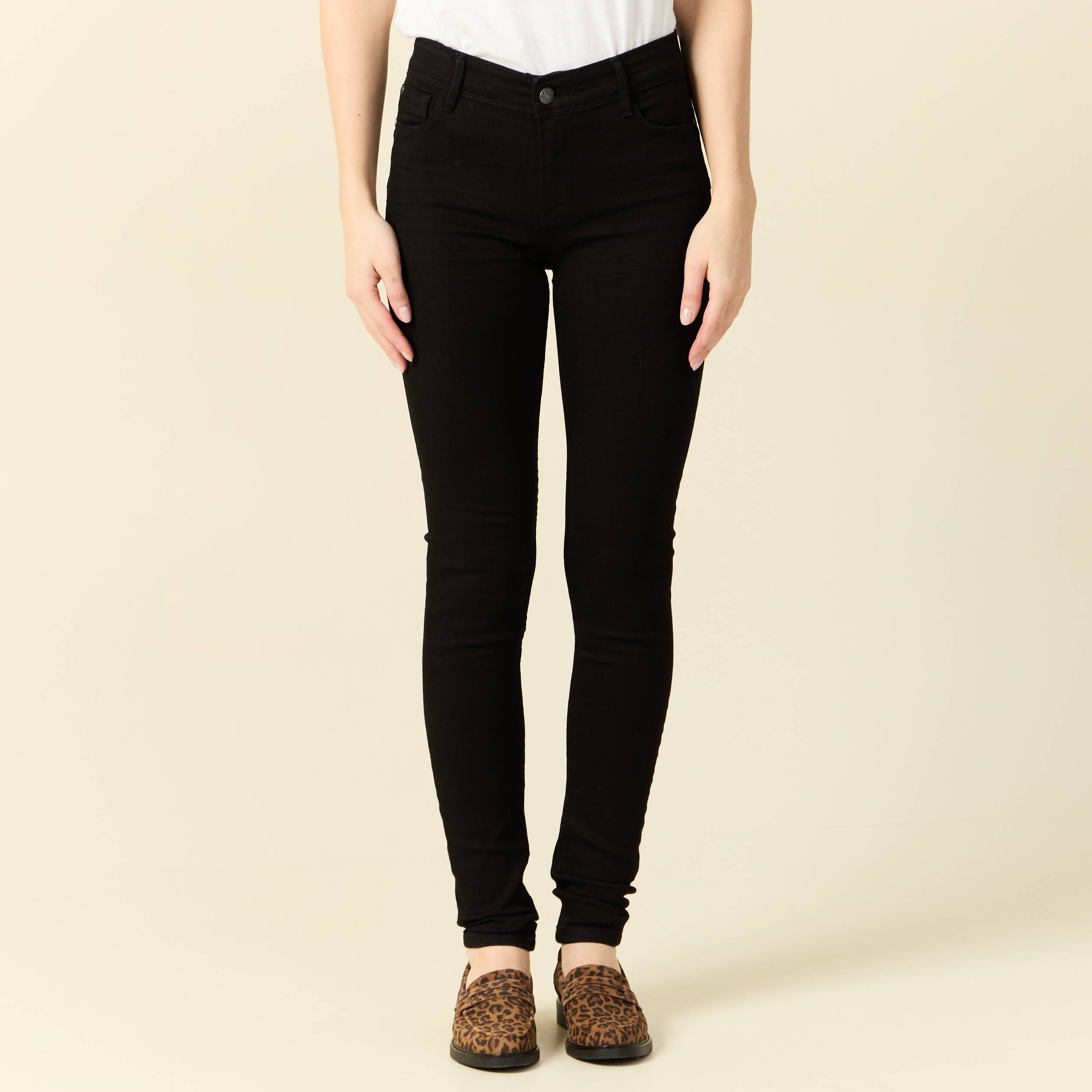 Jeans Marylin skinny push up denim noir femme Bonobo