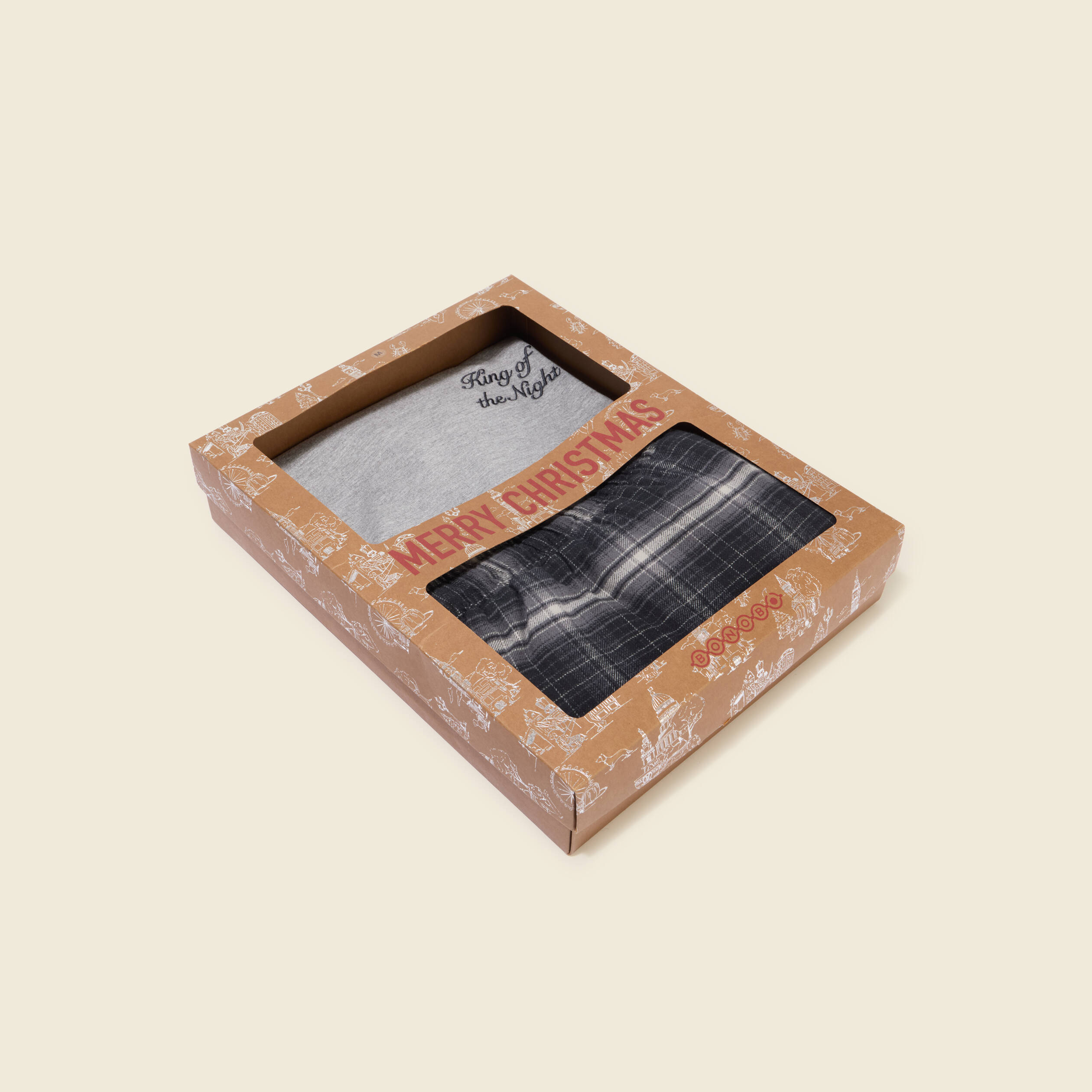 Pyjama haut et bas gris fonc&eacute; homme