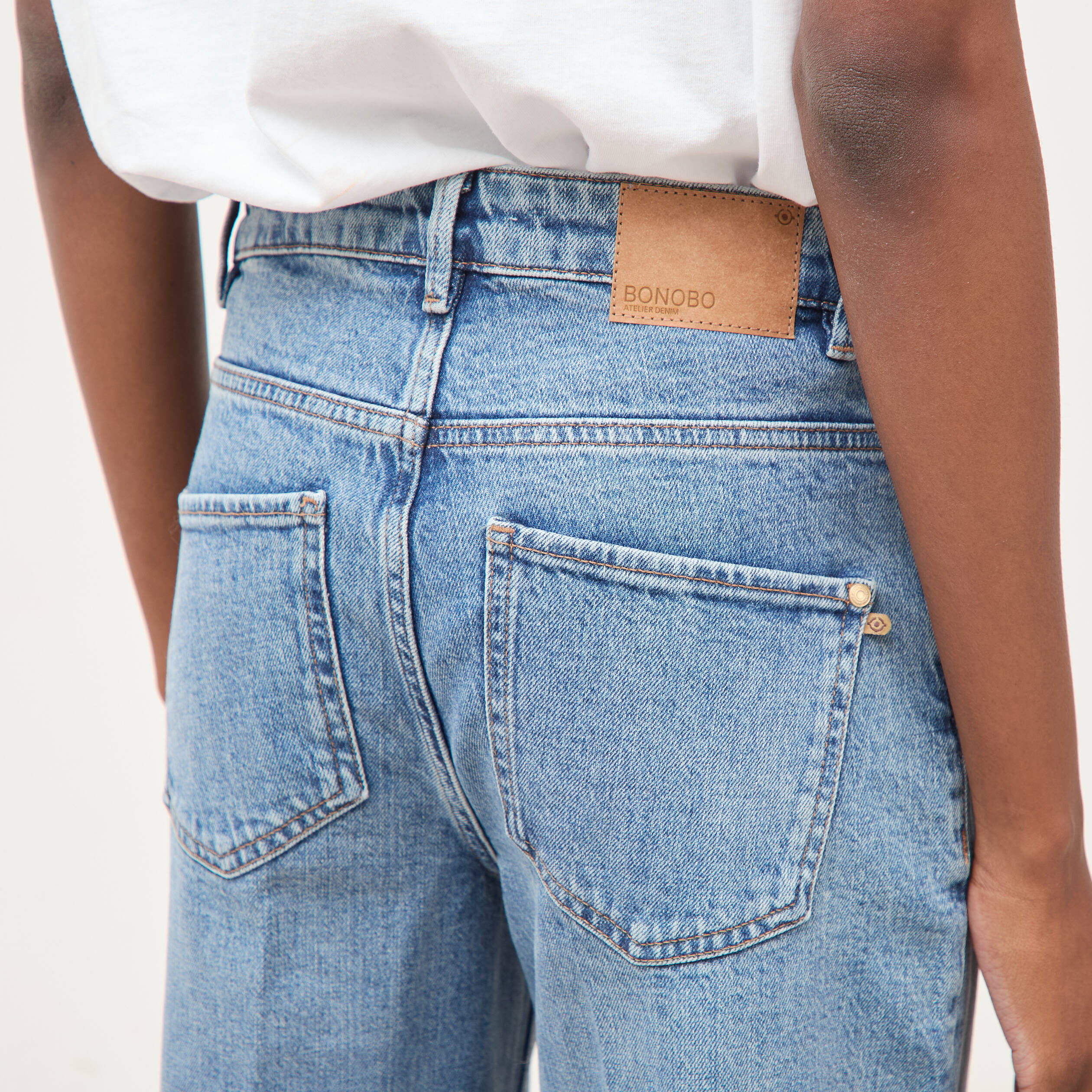 Jeans bootcut taille standard denim stone femme