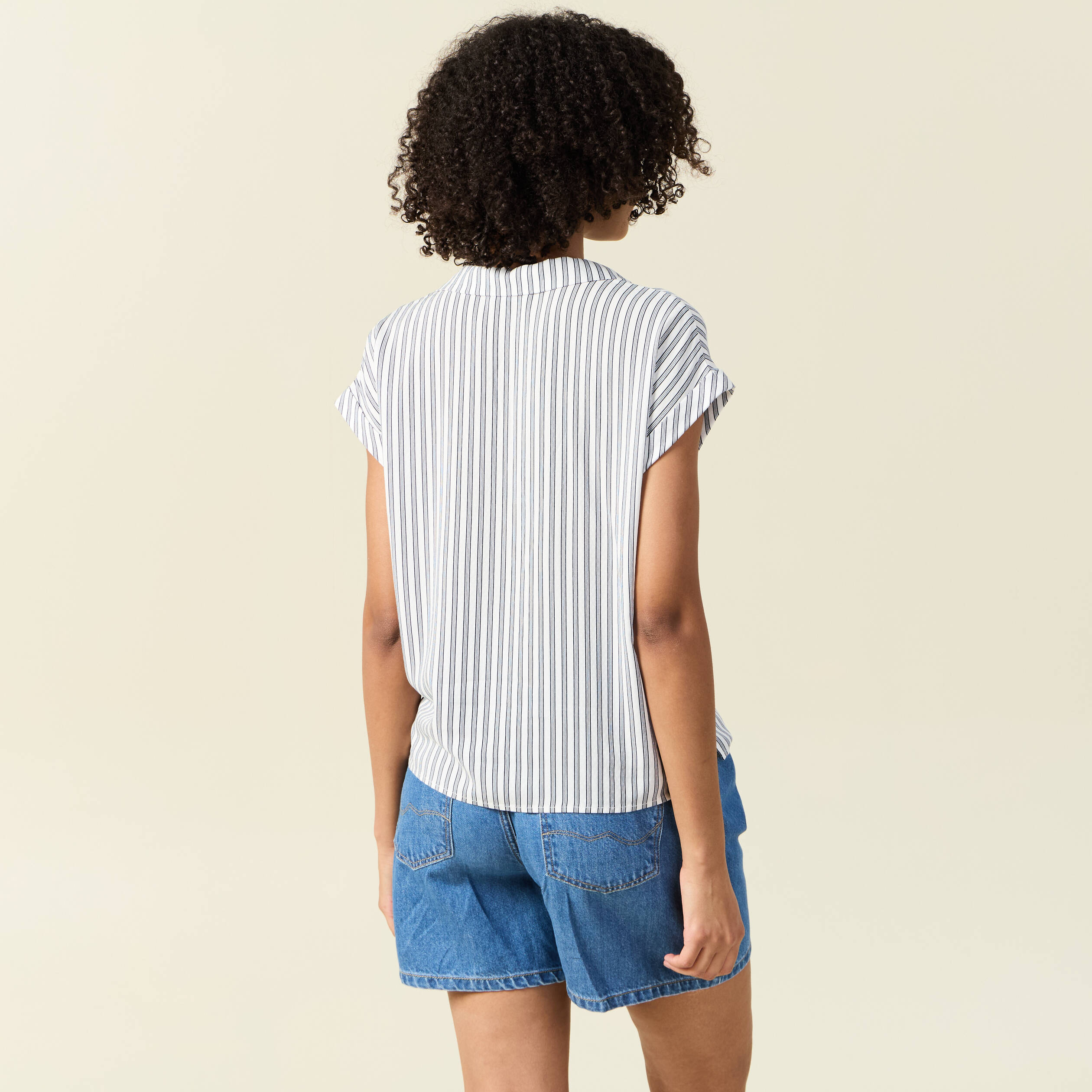 blouse eco responsable bleu fonce femme Blouse éco-responsable bleu foncé femme