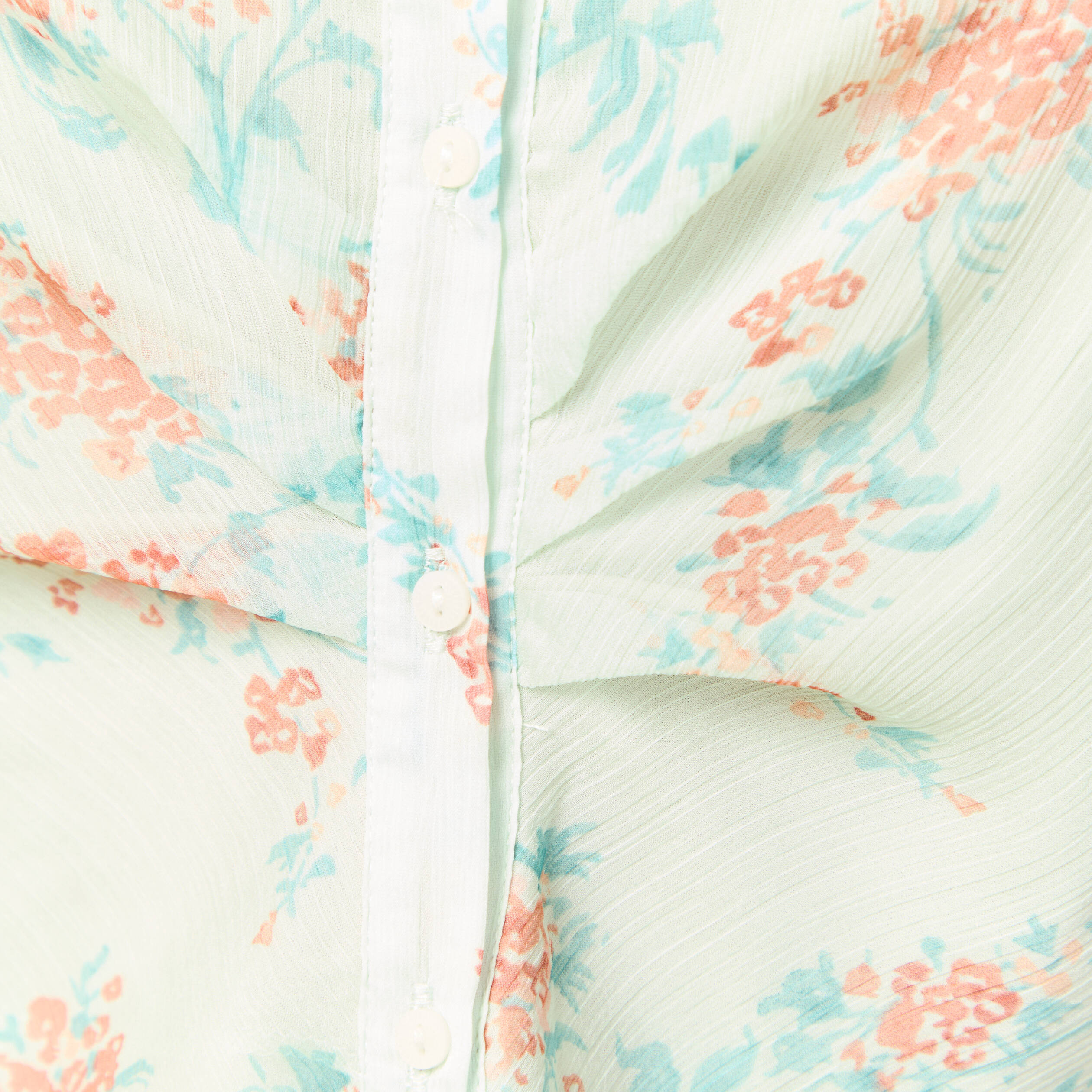 Top cintr&eacute; court voile col carr&eacute; vert pastel femme