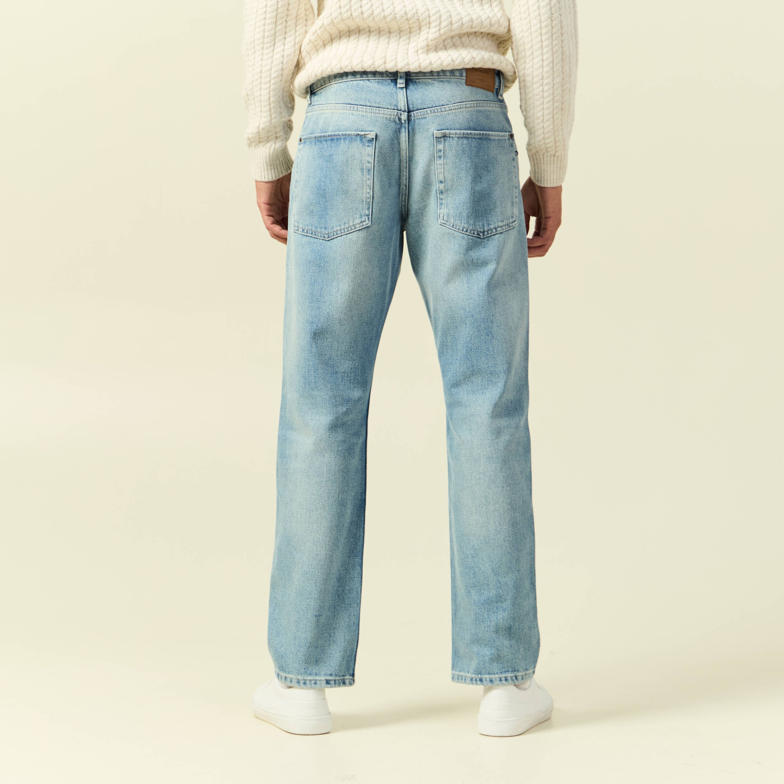 Jeans regular longueur 32 en coton bleu homme