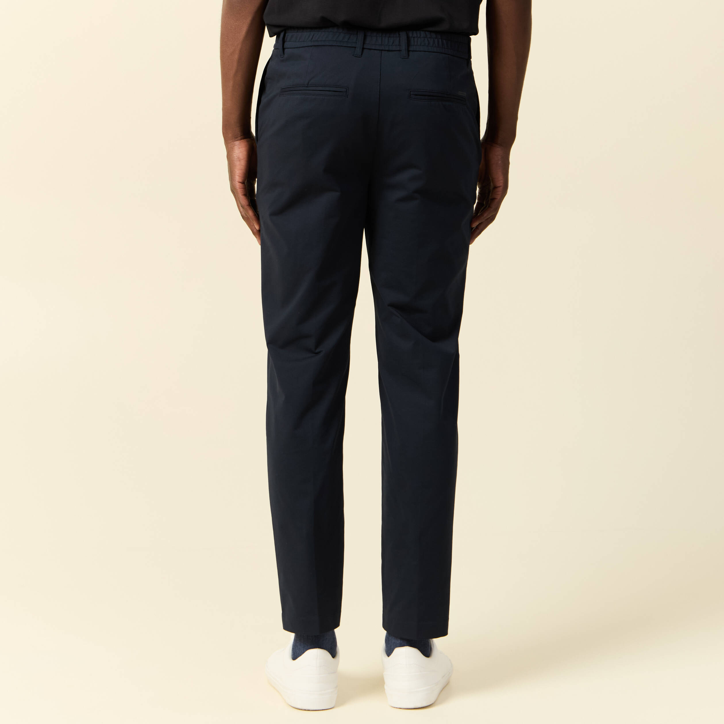 Pantalon chino stretch bleu marine homme